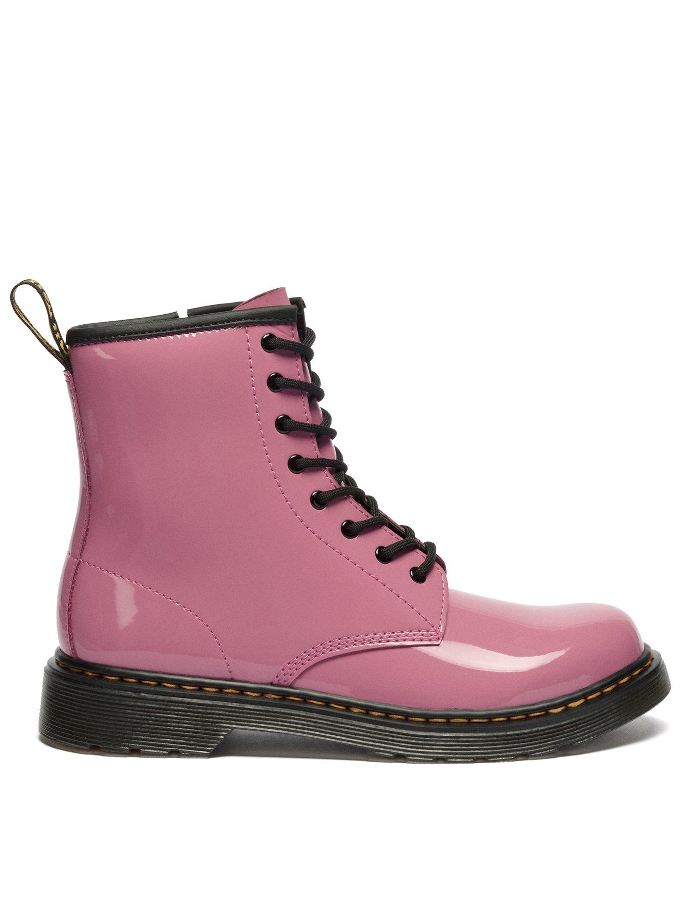 Dr Martens Youth 1460 Patent Leather Lace-up Boot, Pink, Size 4 Older