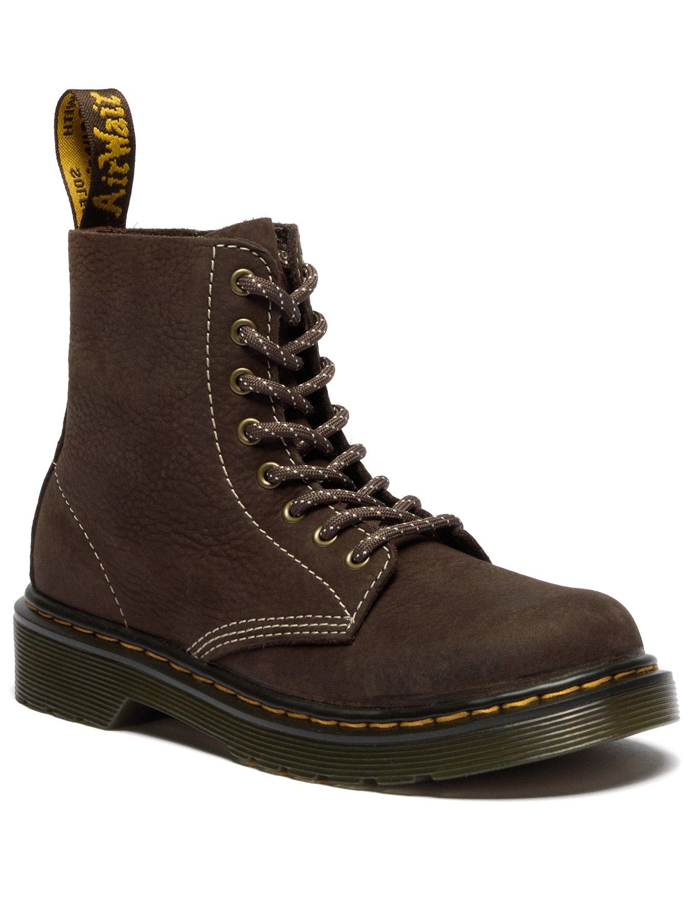 Image 2 of 7 of Dr Martens Junior 1460 Pascal J 8 Eye Boot Dark Brown Tumbled Nubuck