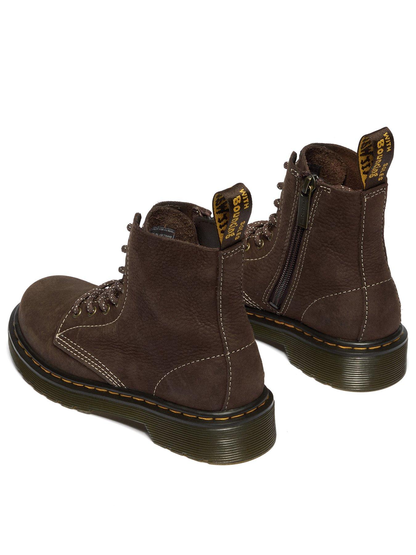 Image 3 of 7 of Dr Martens Junior 1460 Pascal J 8 Eye Boot Dark Brown Tumbled Nubuck