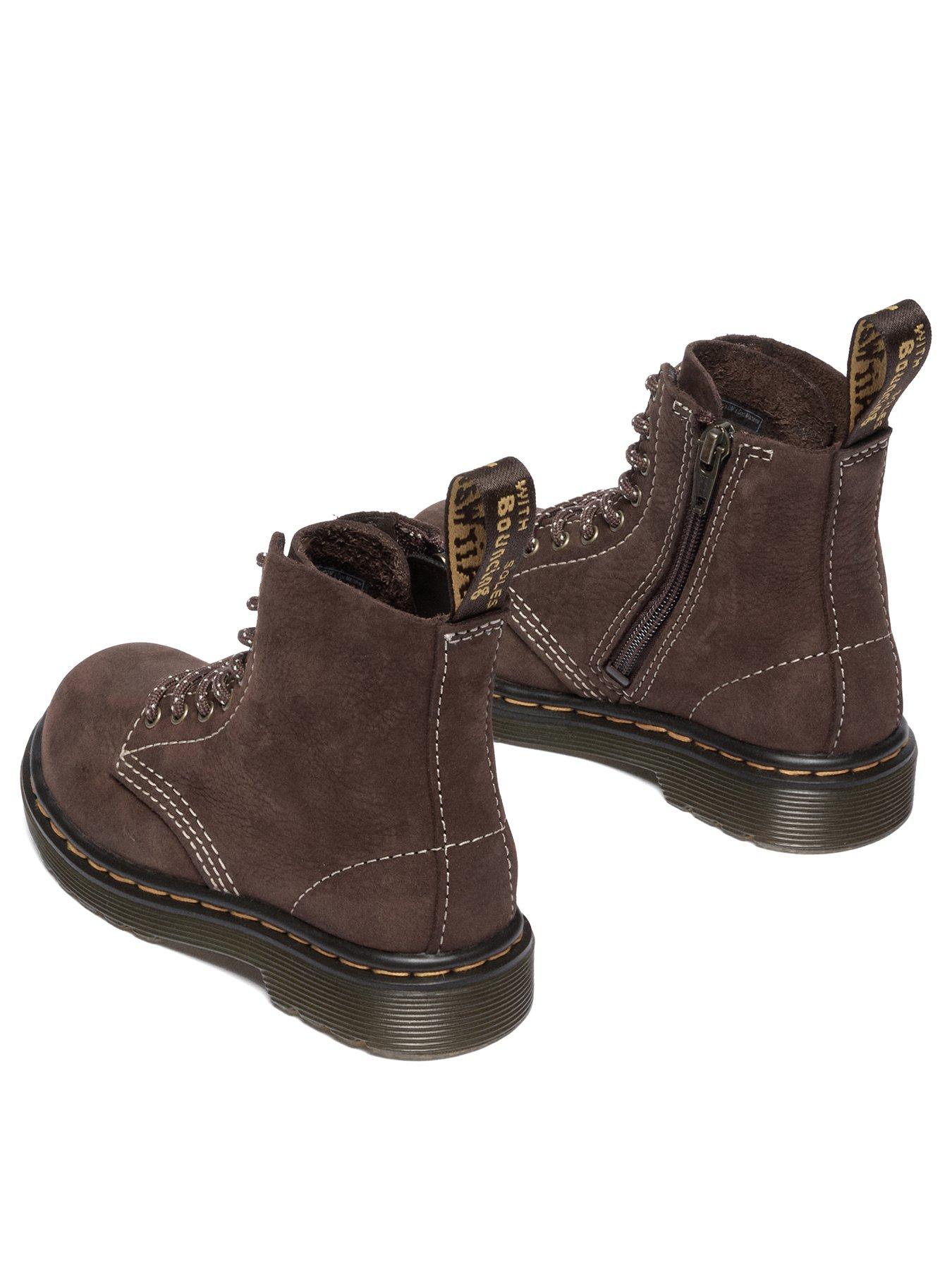 Image 3 of 7 of Dr Martens Toddler 1460 Pascal Tumbled Nubuck Lace-up Boot - Dark Brown