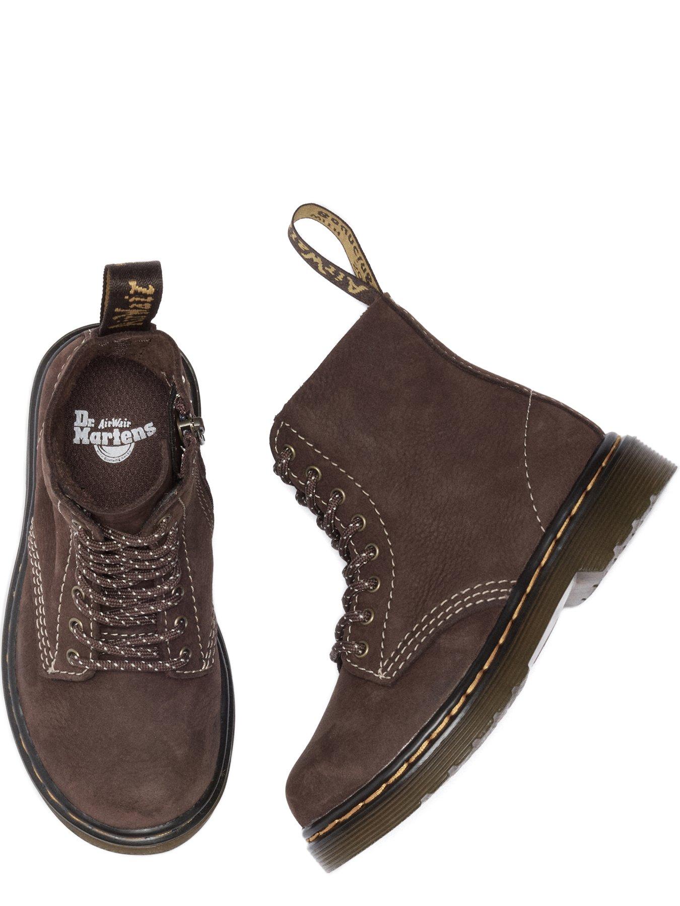 Image 4 of 7 of Dr Martens Toddler 1460 Pascal Tumbled Nubuck Lace-up Boot - Dark Brown
