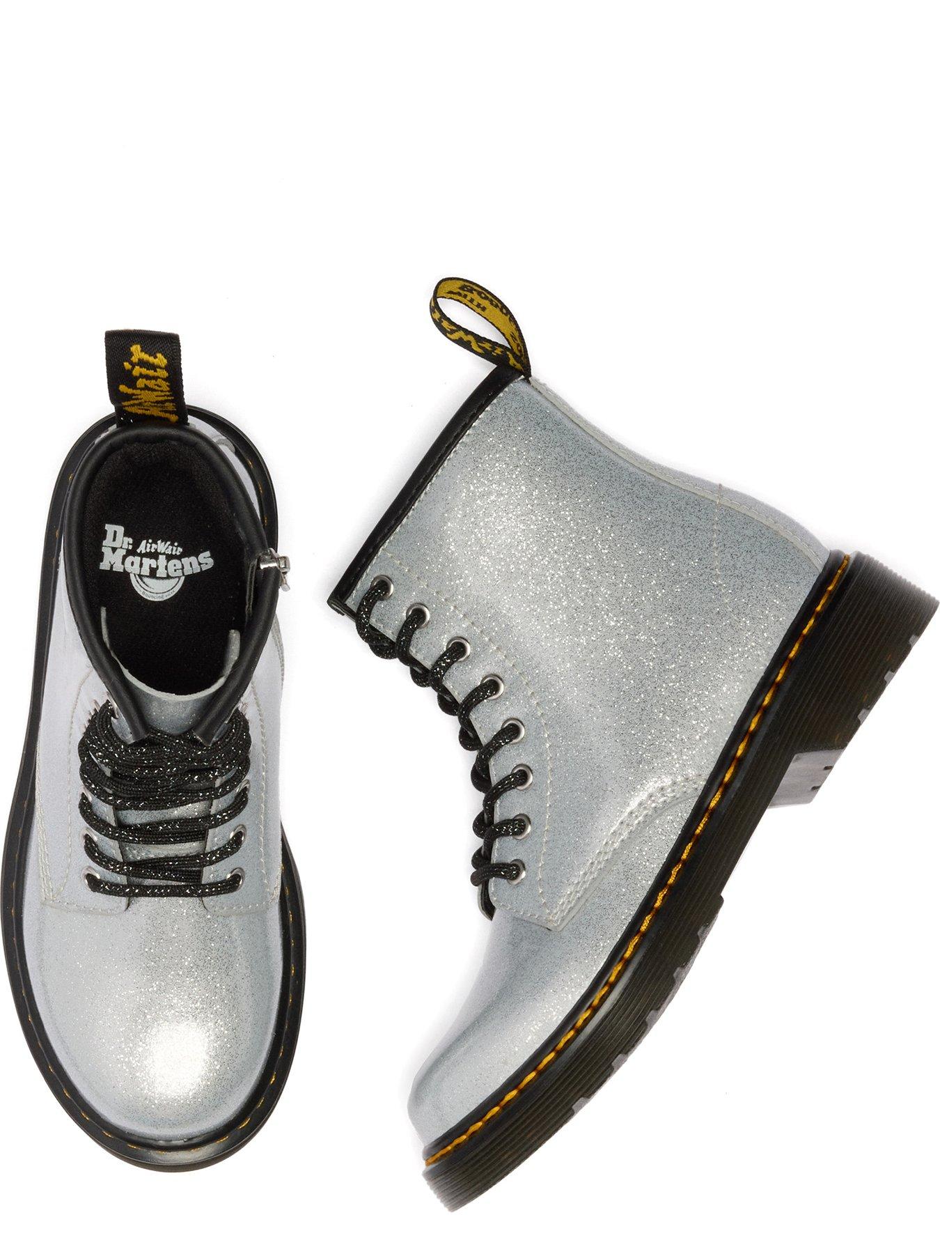 Image 4 of 6 of Dr Martens Junior 1460 8 Eye Leather Boot - Silver Nebula Glitter