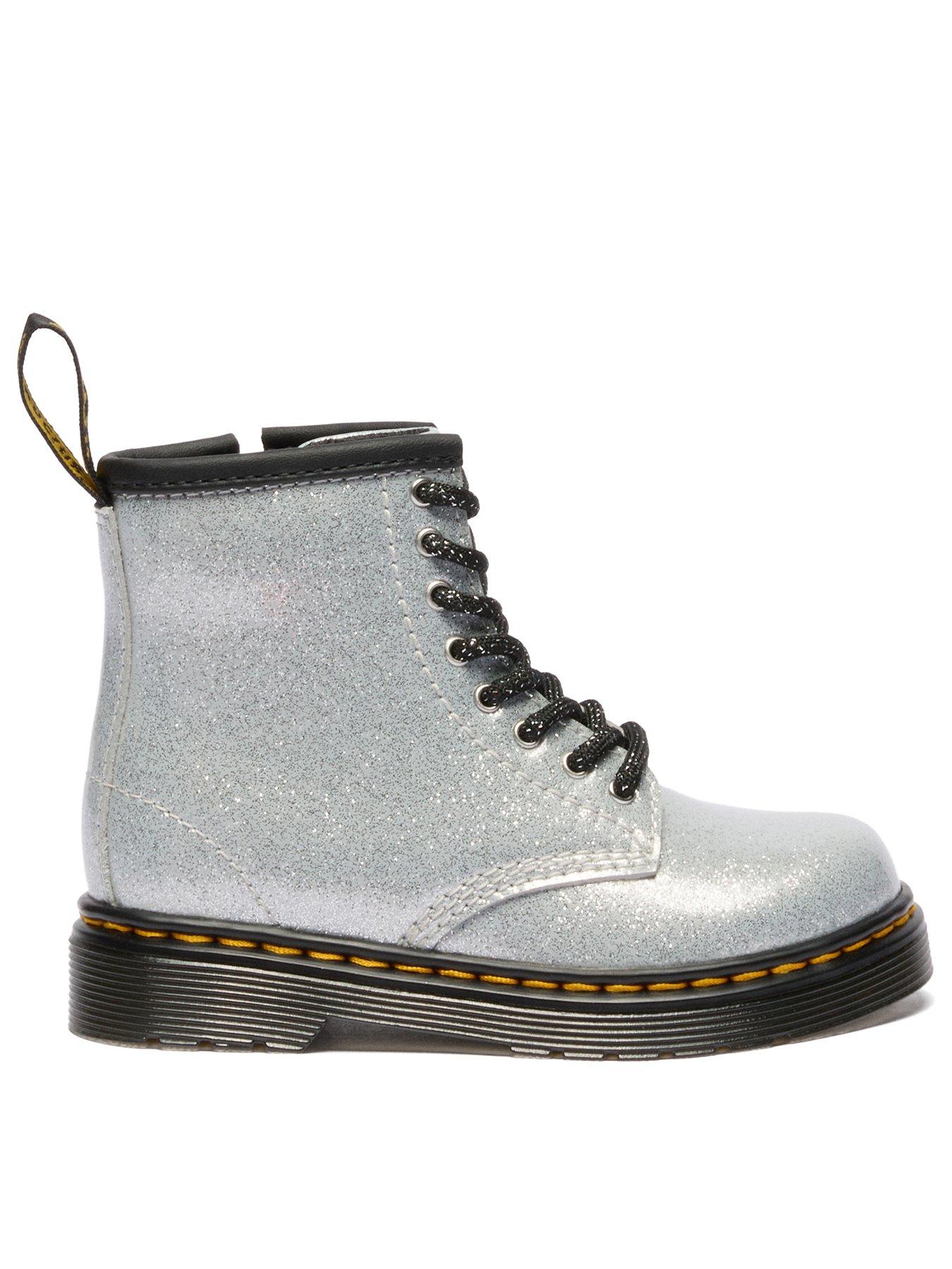 Dr Martens Toddler 1460 Glitter Lace-up Boot - Silver