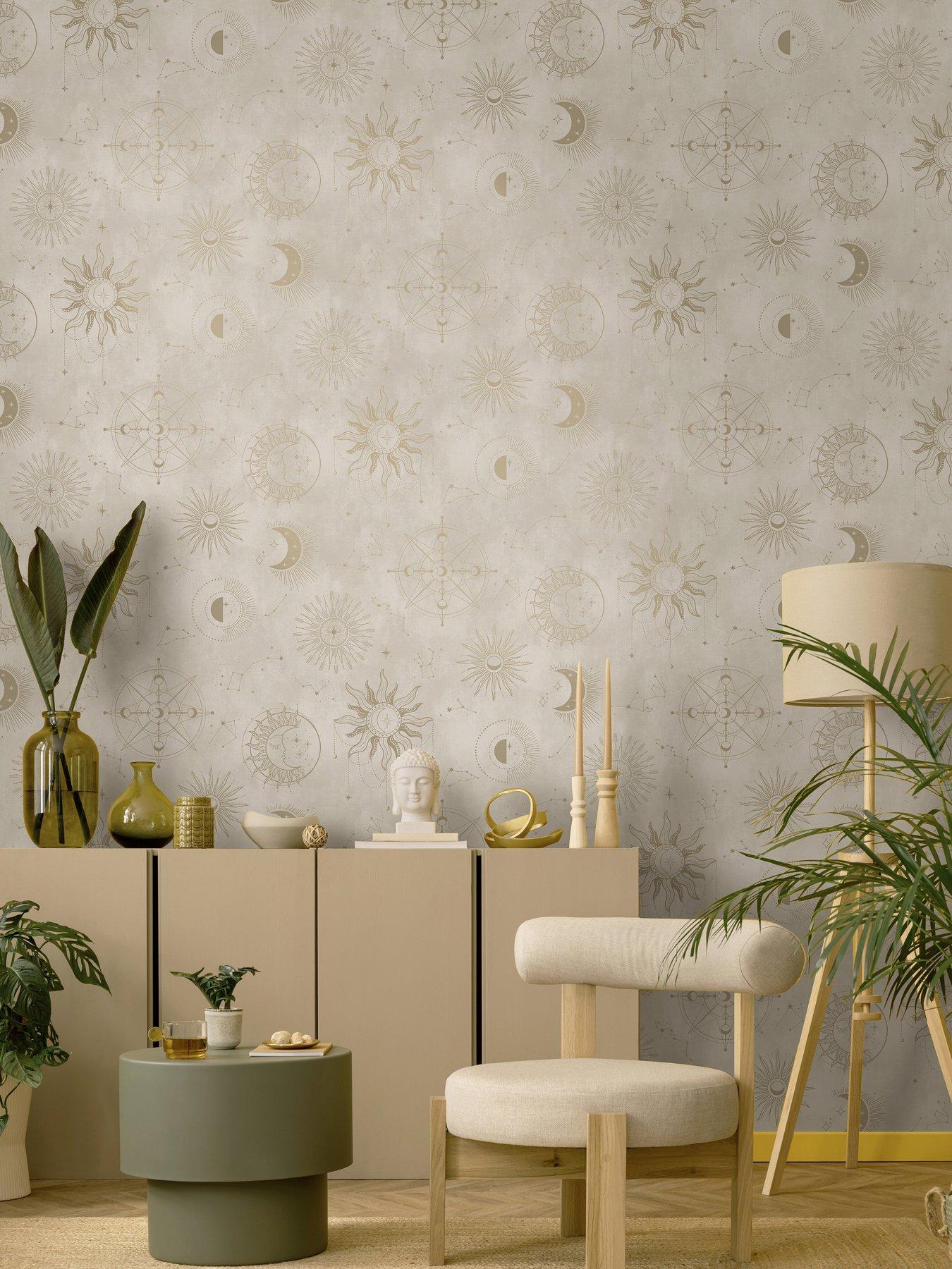 Image 4 of 6 of Holden Decor Cosmic Cream Gold Wallpaper
