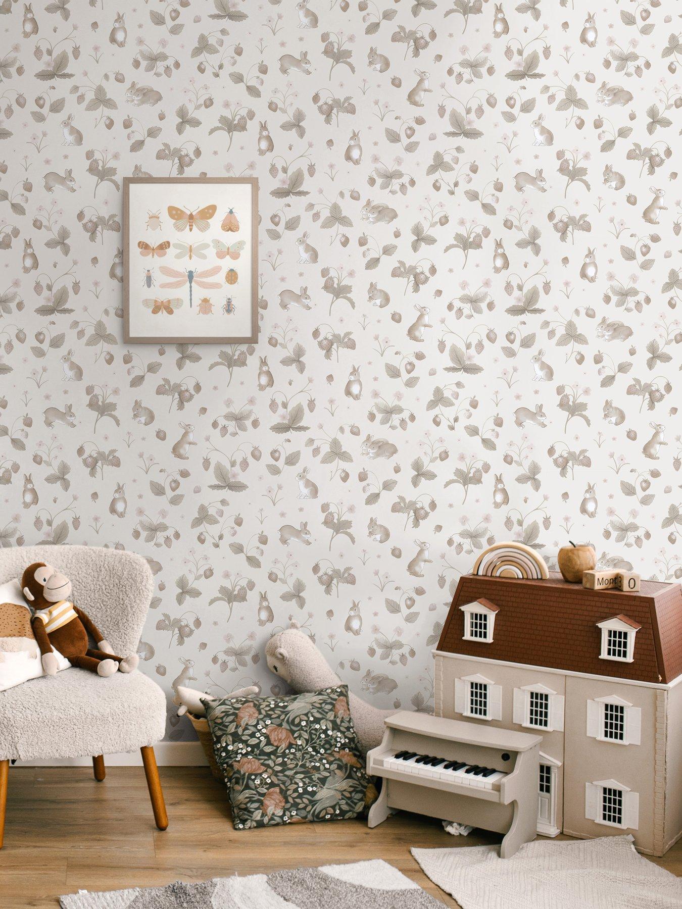 holden-decor-bunnies-berries-neutral-wallpaper
