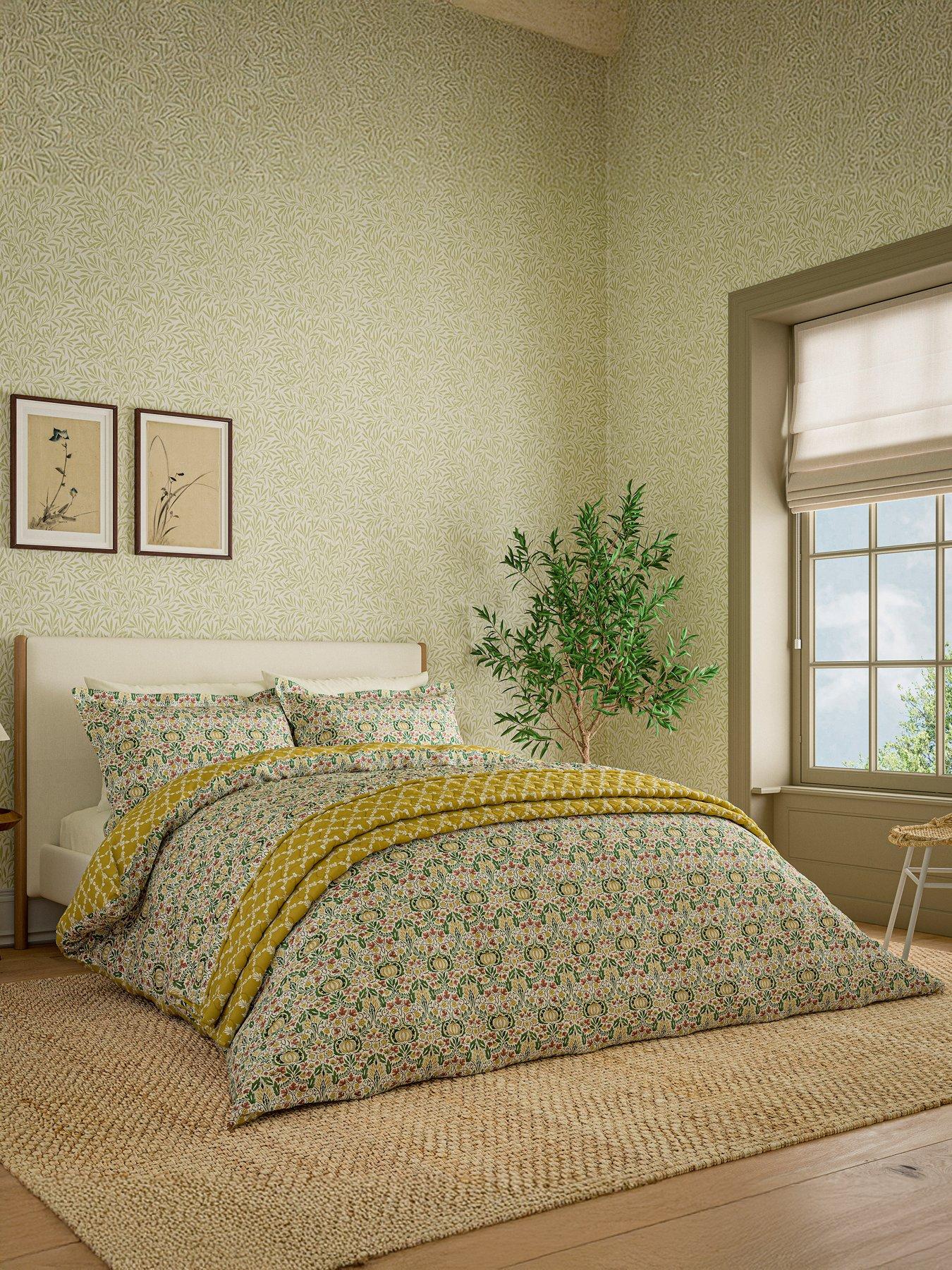 Image 1 of 4 of Morris & Co Little Chintz Cover Set Green