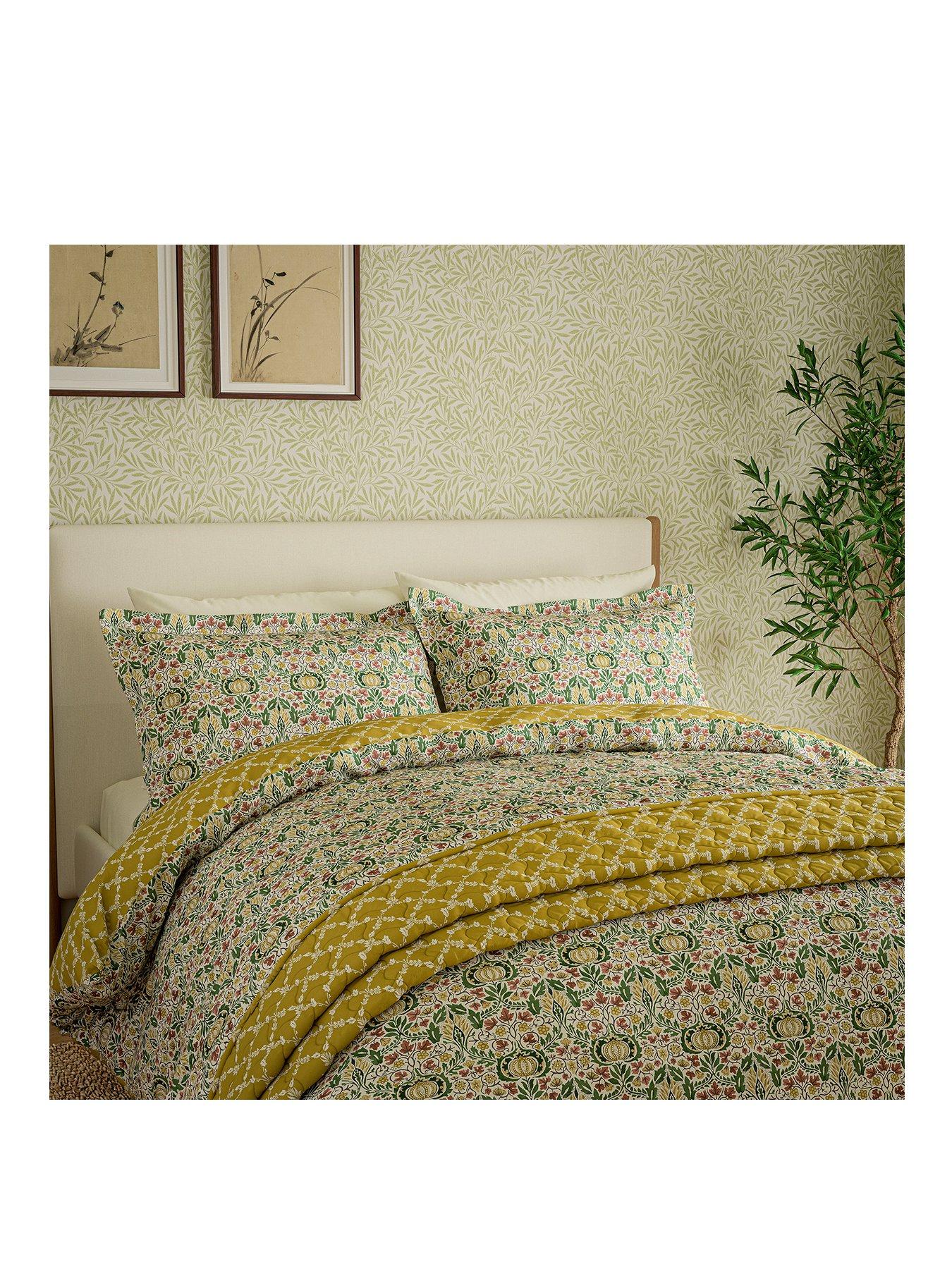 Image 2 of 4 of Morris & Co Little Chintz Cover Set Green