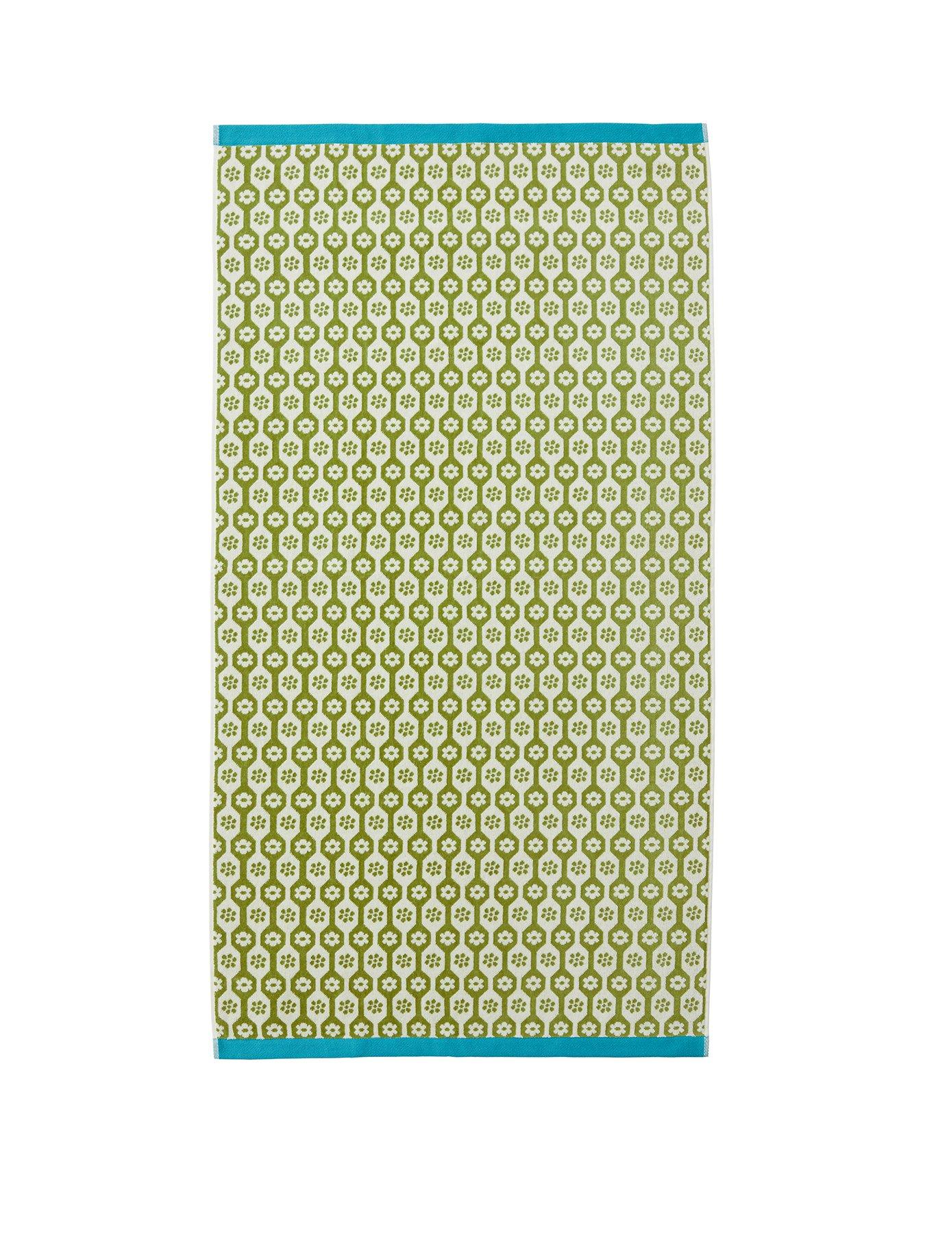 Image 2 of 2 of Land & Shore Daisy Hand Towel Green