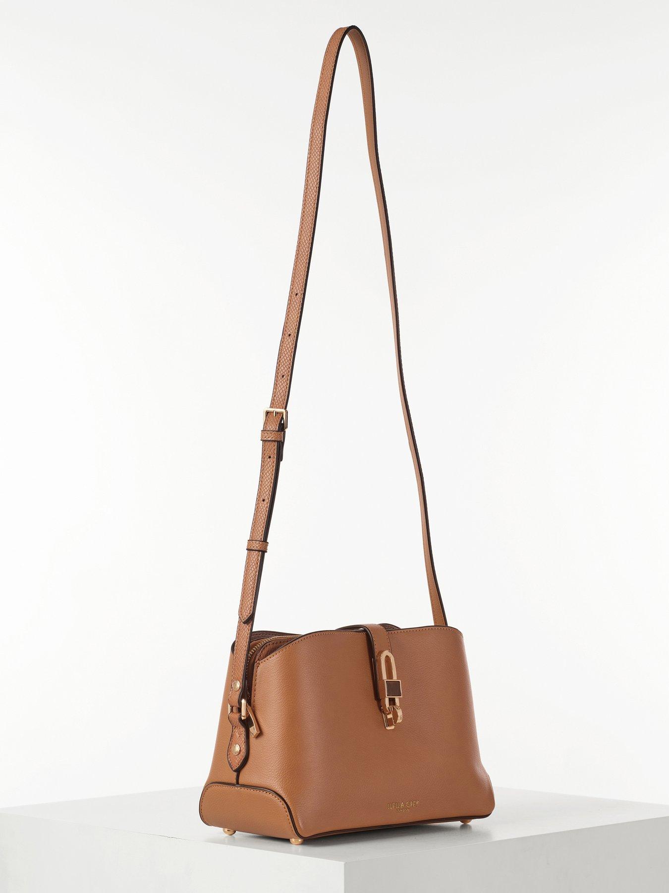 Image 3 of 4 of Luella Grey Margy zip Top Crossbody Bag In Camel