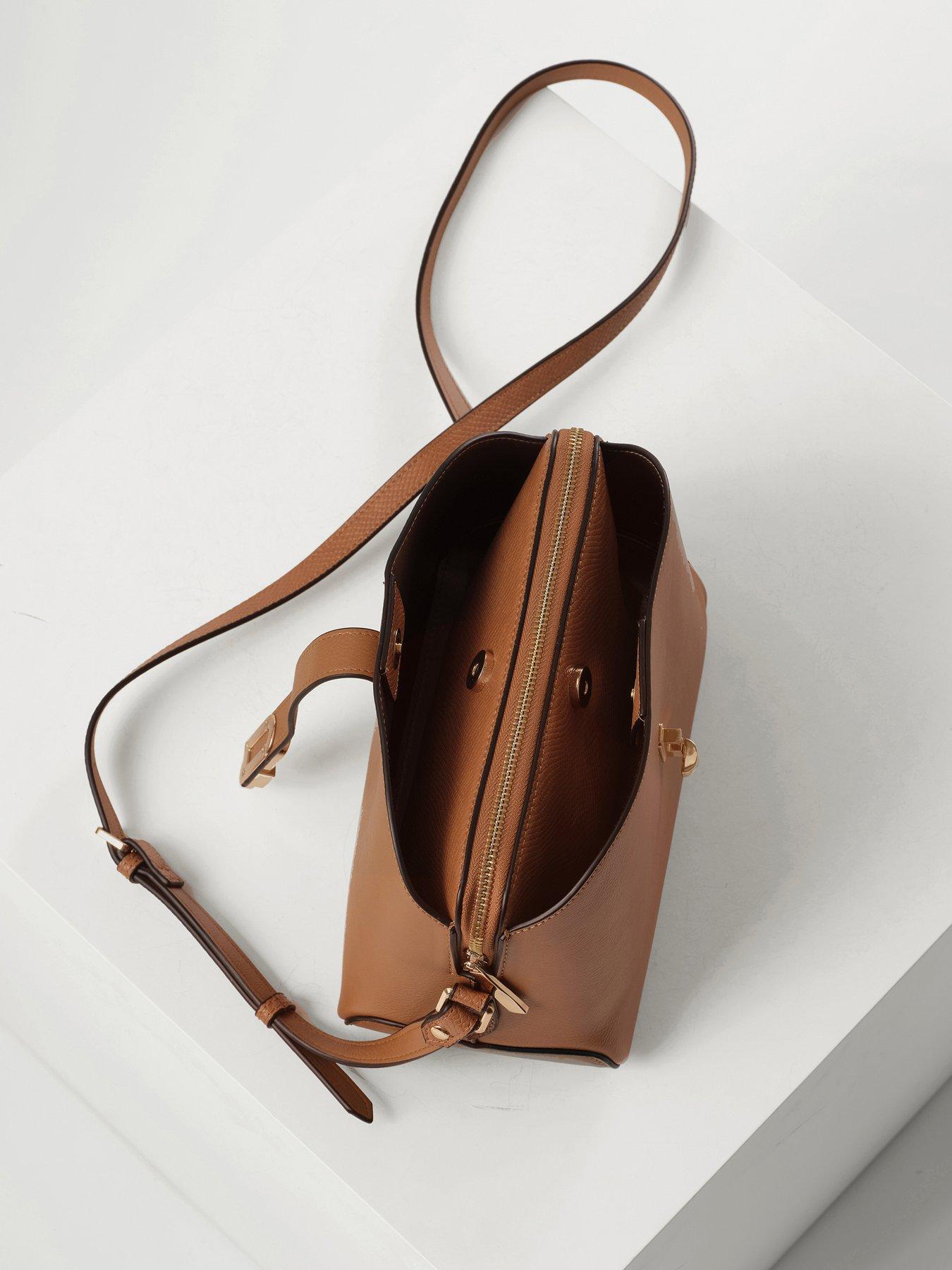 Image 4 of 4 of Luella Grey Margy zip Top Crossbody Bag In Camel