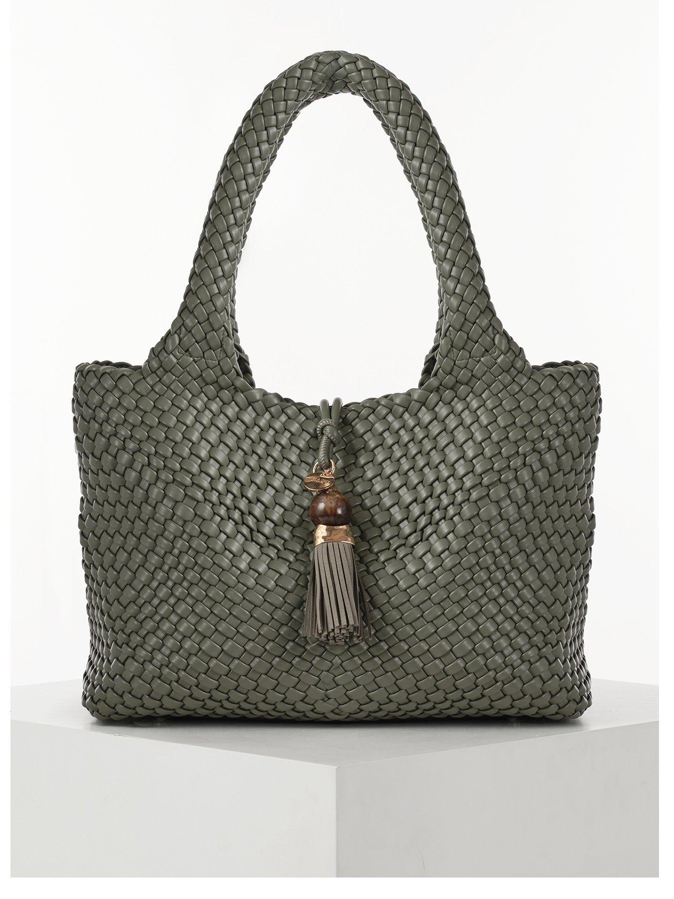 Image 2 of 7 of Luella Grey Saskia Khaki Large Woven Tote