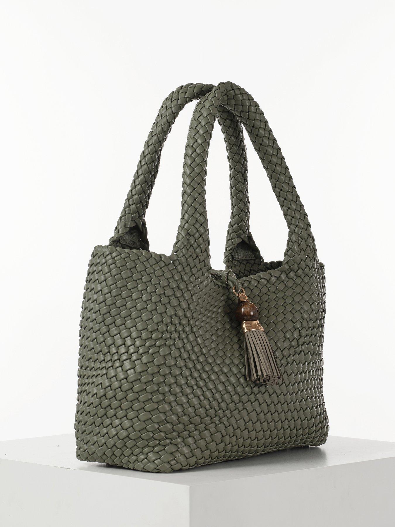 Image 3 of 7 of Luella Grey Saskia Khaki Large Woven Tote