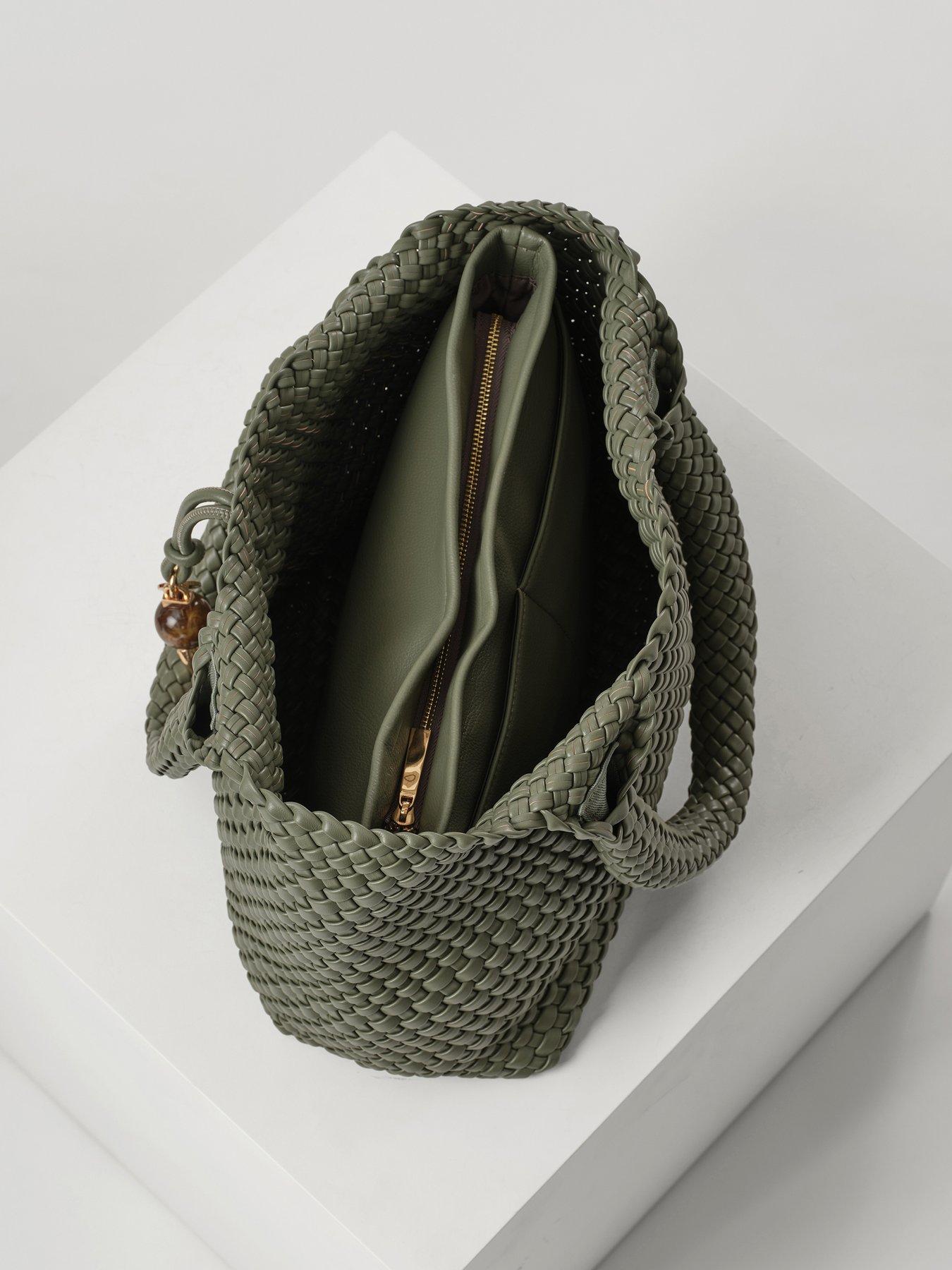Image 4 of 7 of Luella Grey Saskia Khaki Large Woven Tote