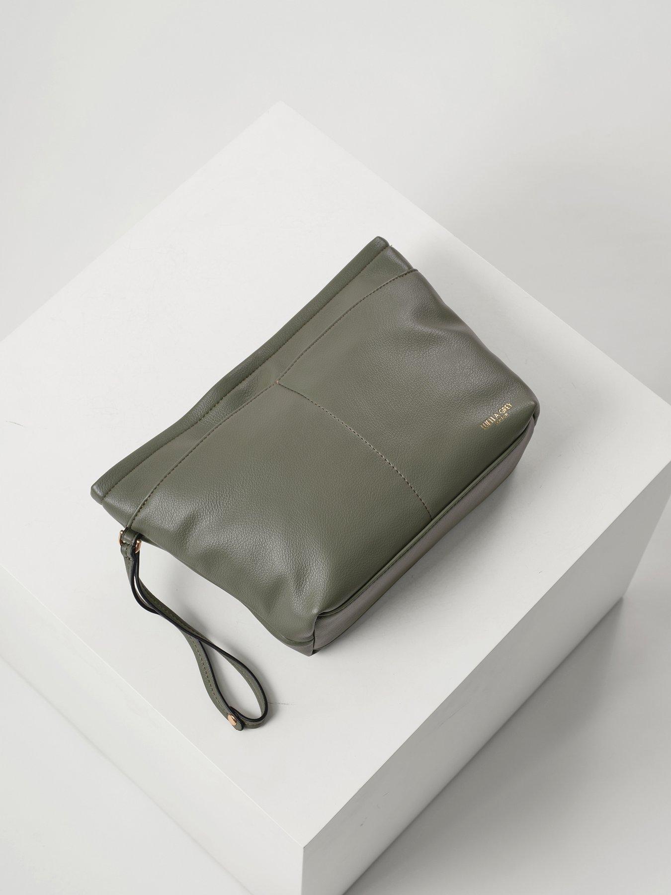 Image 6 of 7 of Luella Grey Saskia Khaki Large Woven Tote