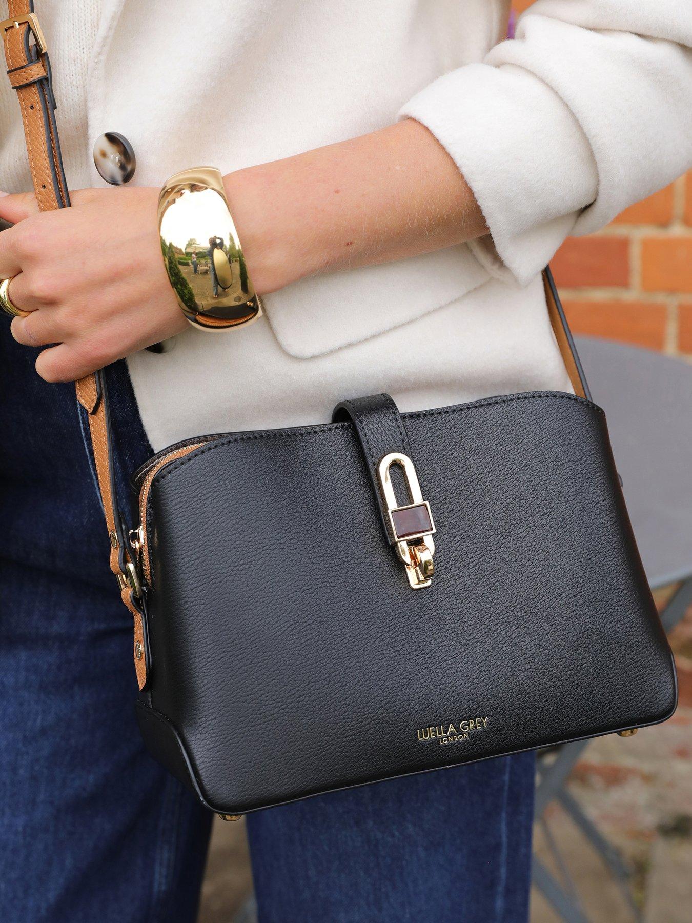 Luella Grey Margy Zip Top Crossbody In Black