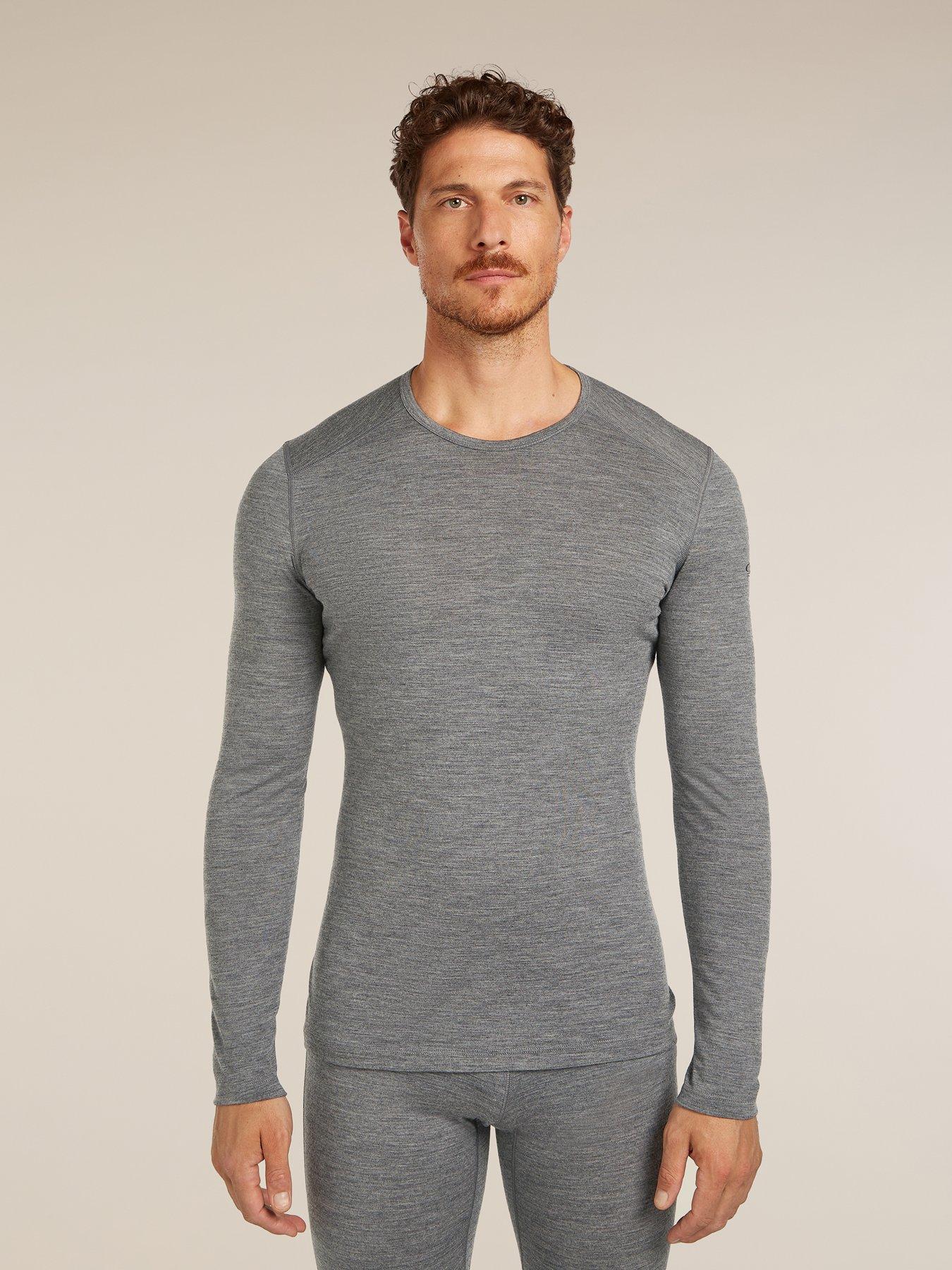 Icebreaker Mens 200 Oasis Long Sleeve Crew Top, Grey, Size Xl, Men