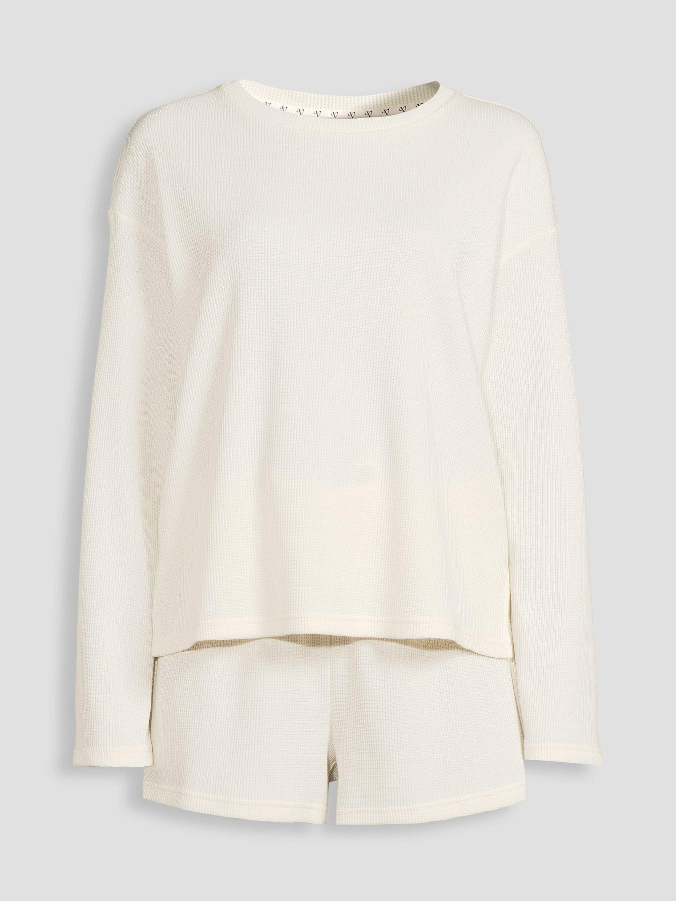 Image 7 of 7 of The Very Collection Waffle Pyjama Set - Cream