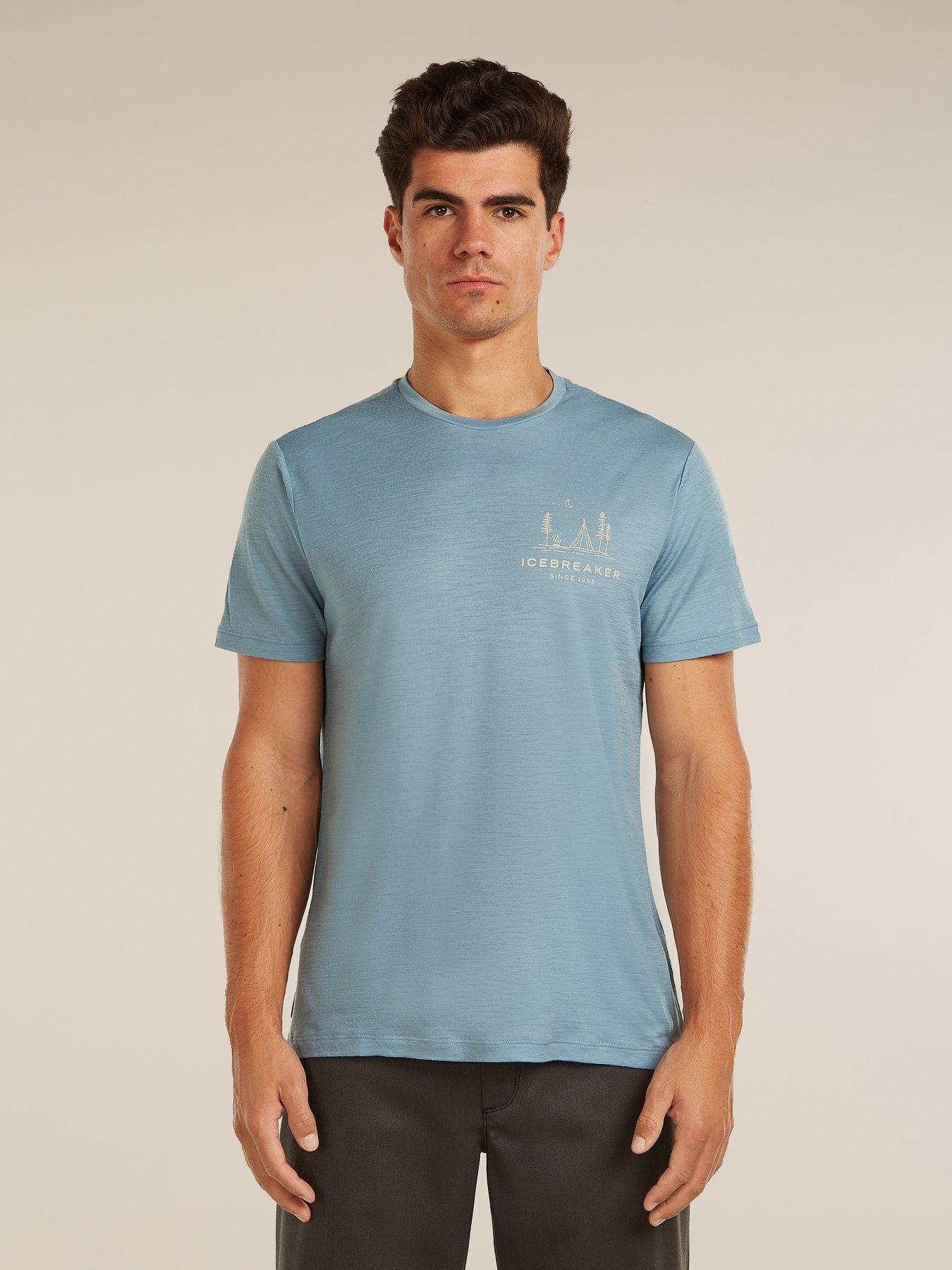 Icebreaker Mens 150 Tech Lite Printed T-Shirt - Blue