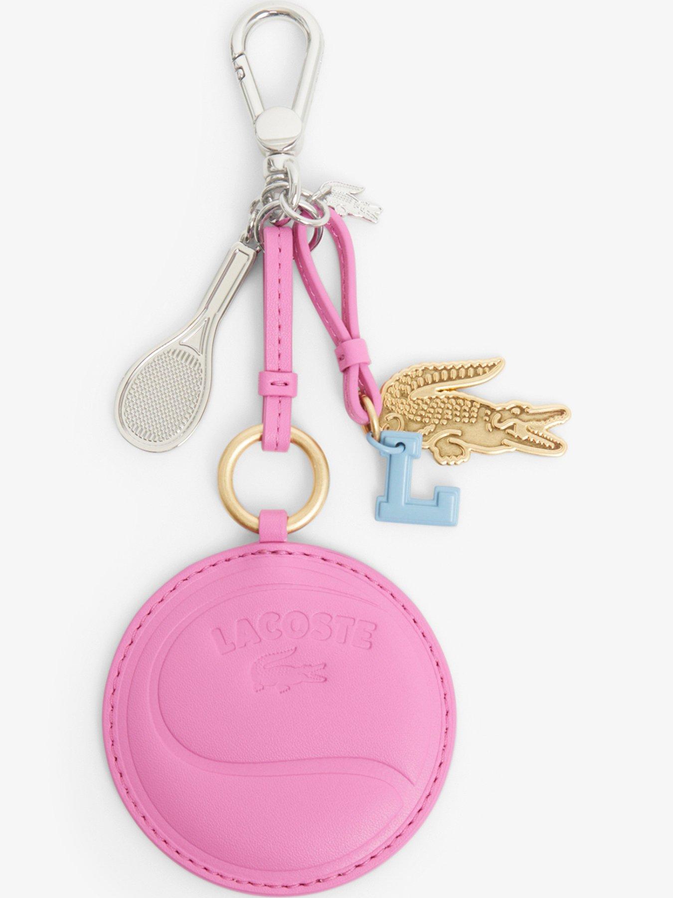 Image 1 of 2 of Lacoste Tennis Racket Mirror L Charms Key Ring - Pink