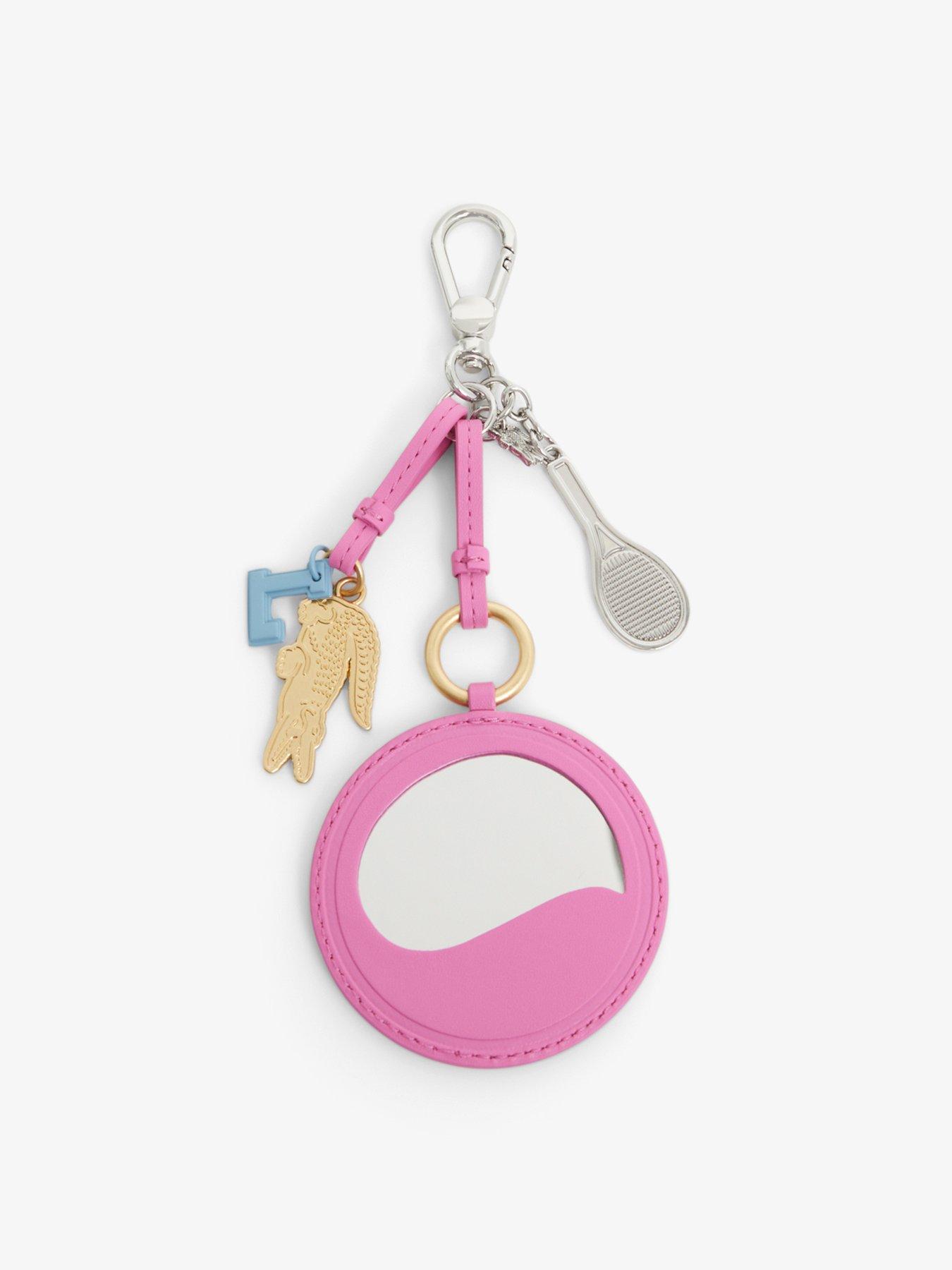 Image 2 of 2 of Lacoste Tennis Racket Mirror L Charms Key Ring - Pink