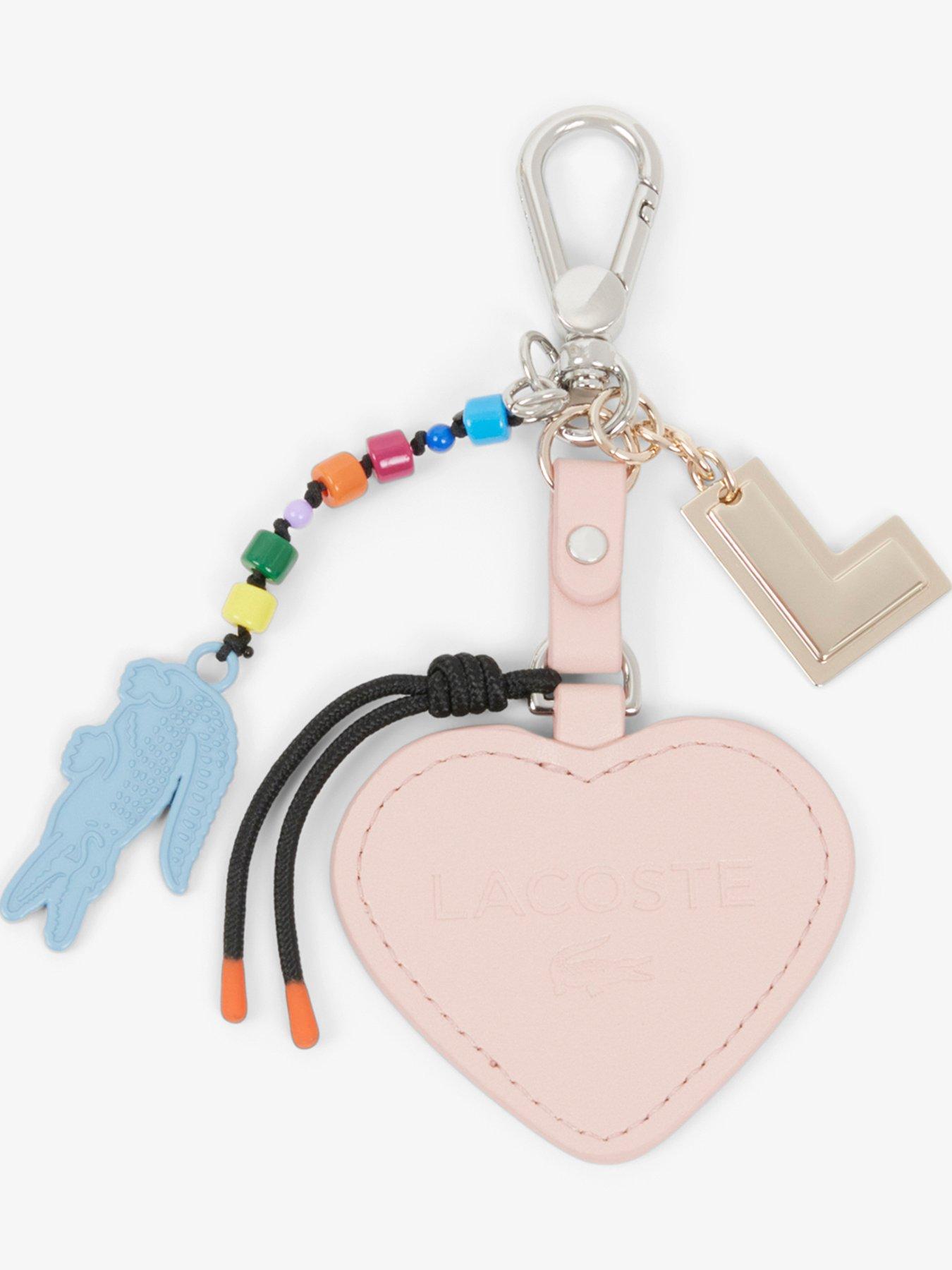 Image 1 of 2 of Lacoste Crocodile Heart L Charms Key Ring - Pink Nidus