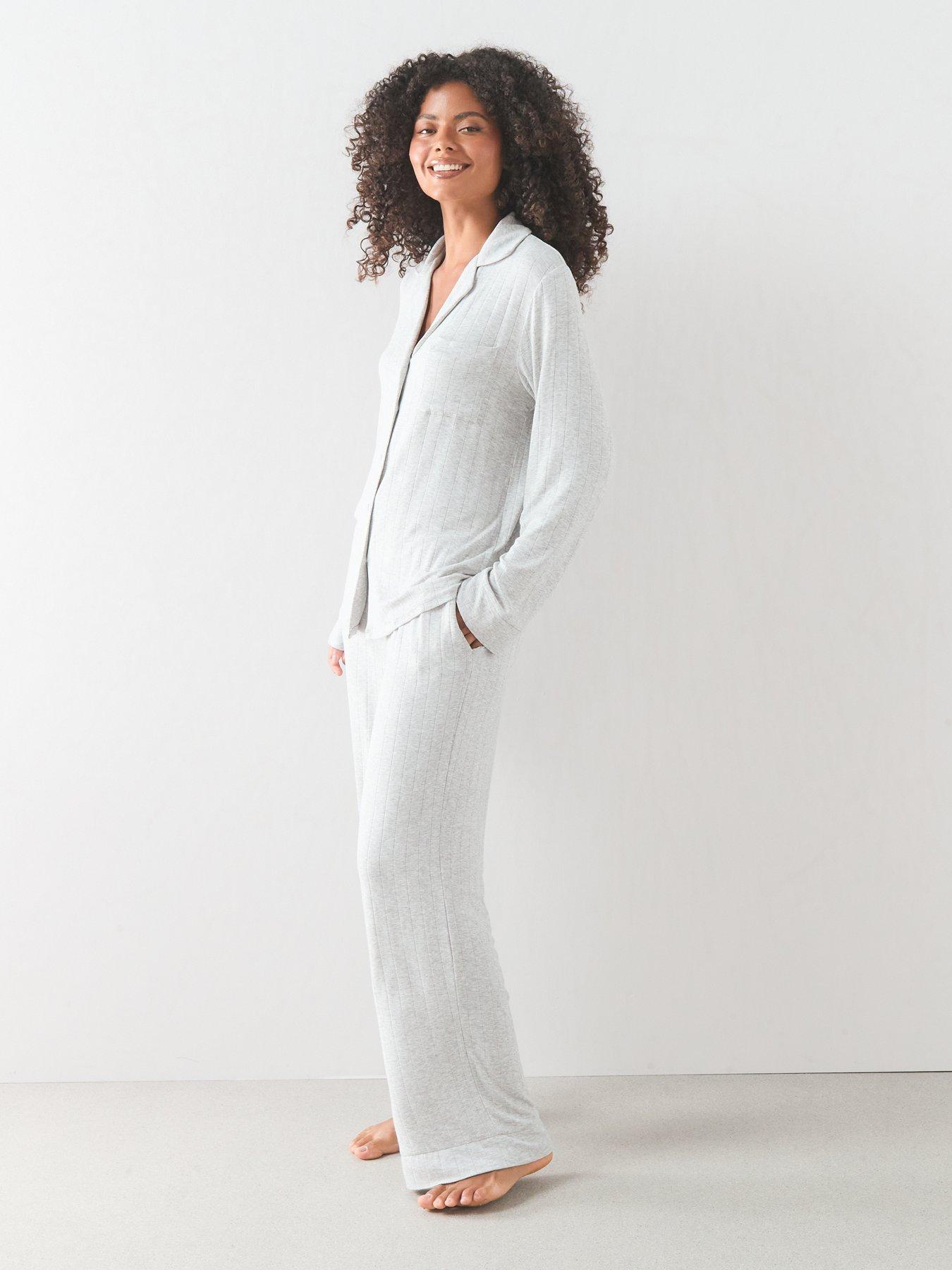 Image 3 of 7 of The Very Collection Soft Touch Revere Pyjama Set - Grey