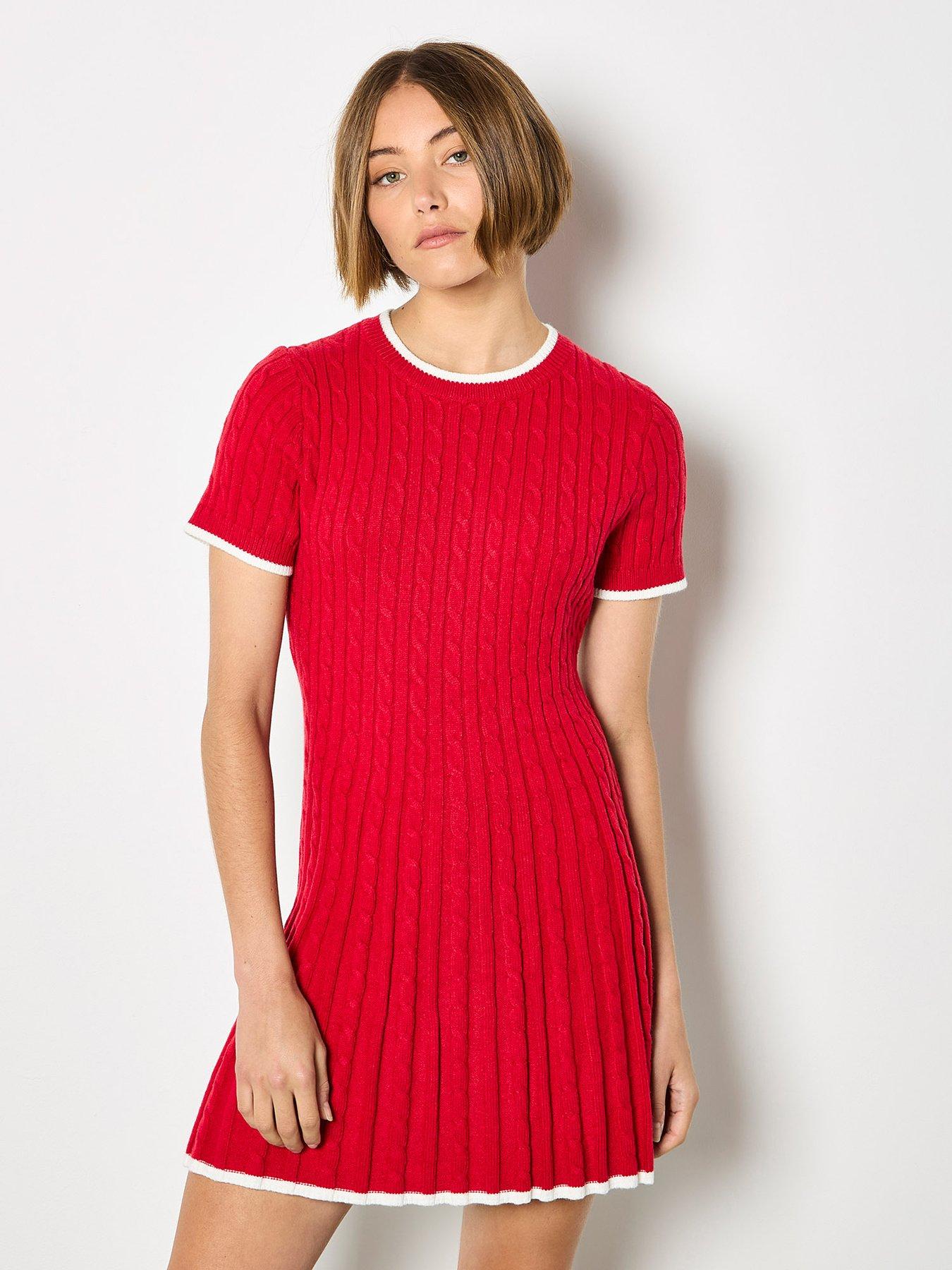 Apricot Apricot Cable Knit Contrast Edge F & f Drs