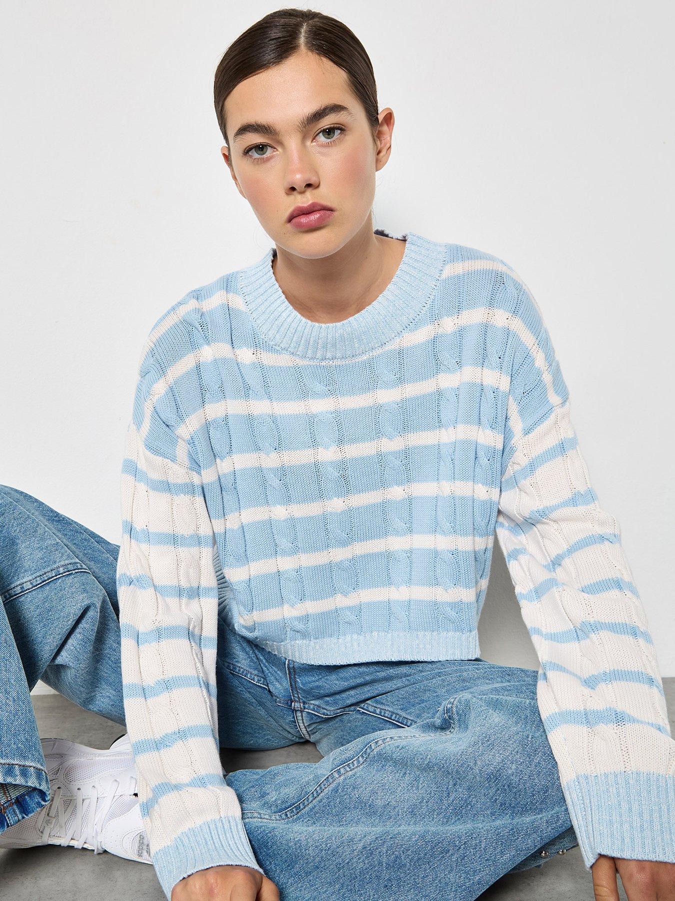 Apricot Apricot Stripe Contrast Slv Jumper