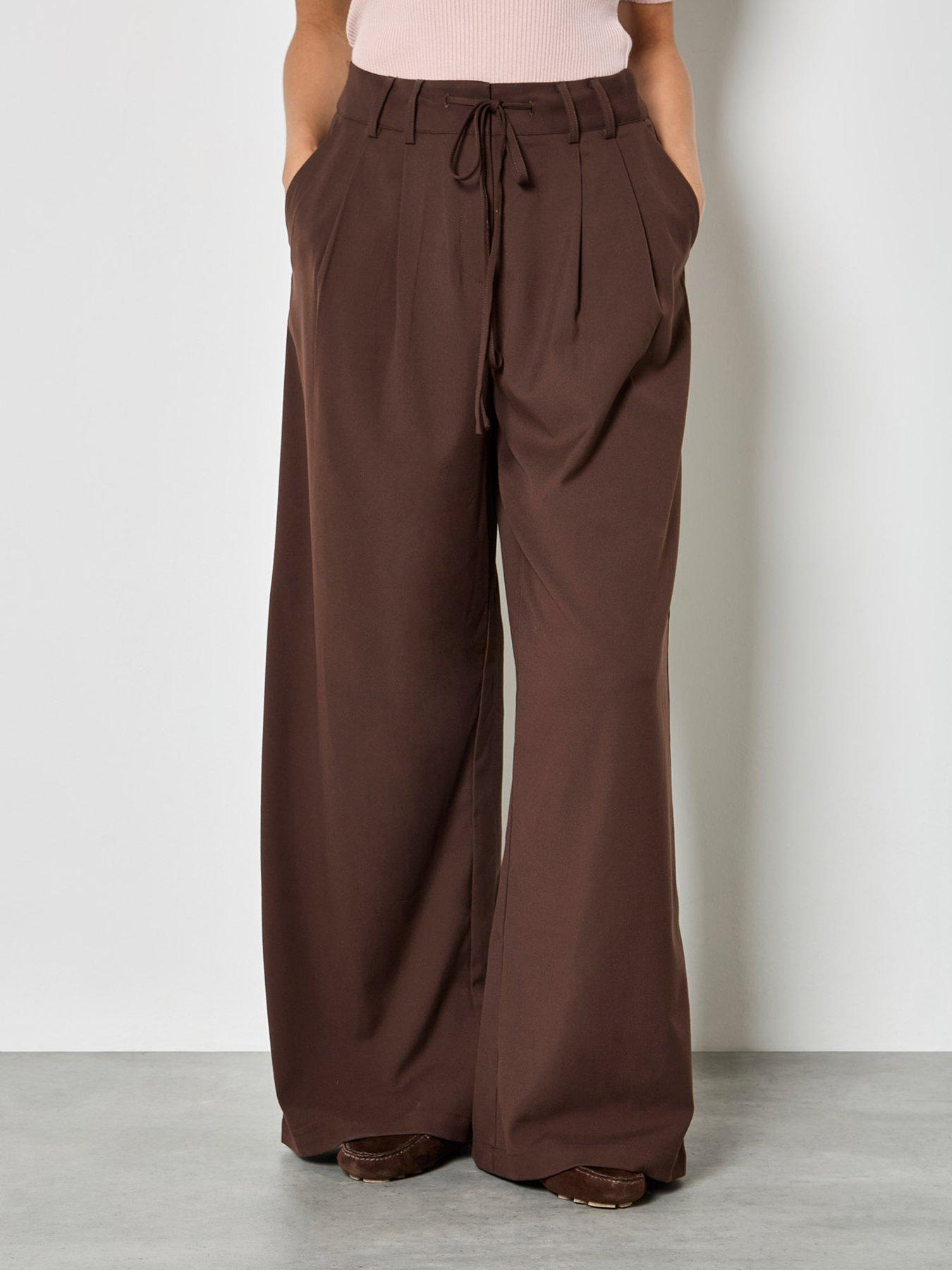 Apricot Apricot Pleat Detail Wide Leg Trousers