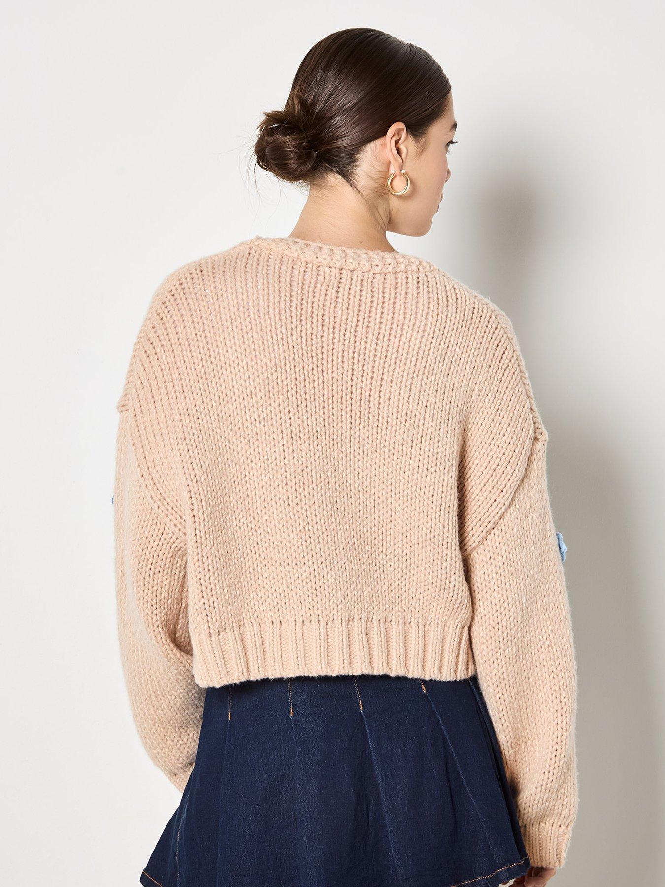 Image 2 of 5 of Apricot Colourful Daisies Open Cardigan - Cream