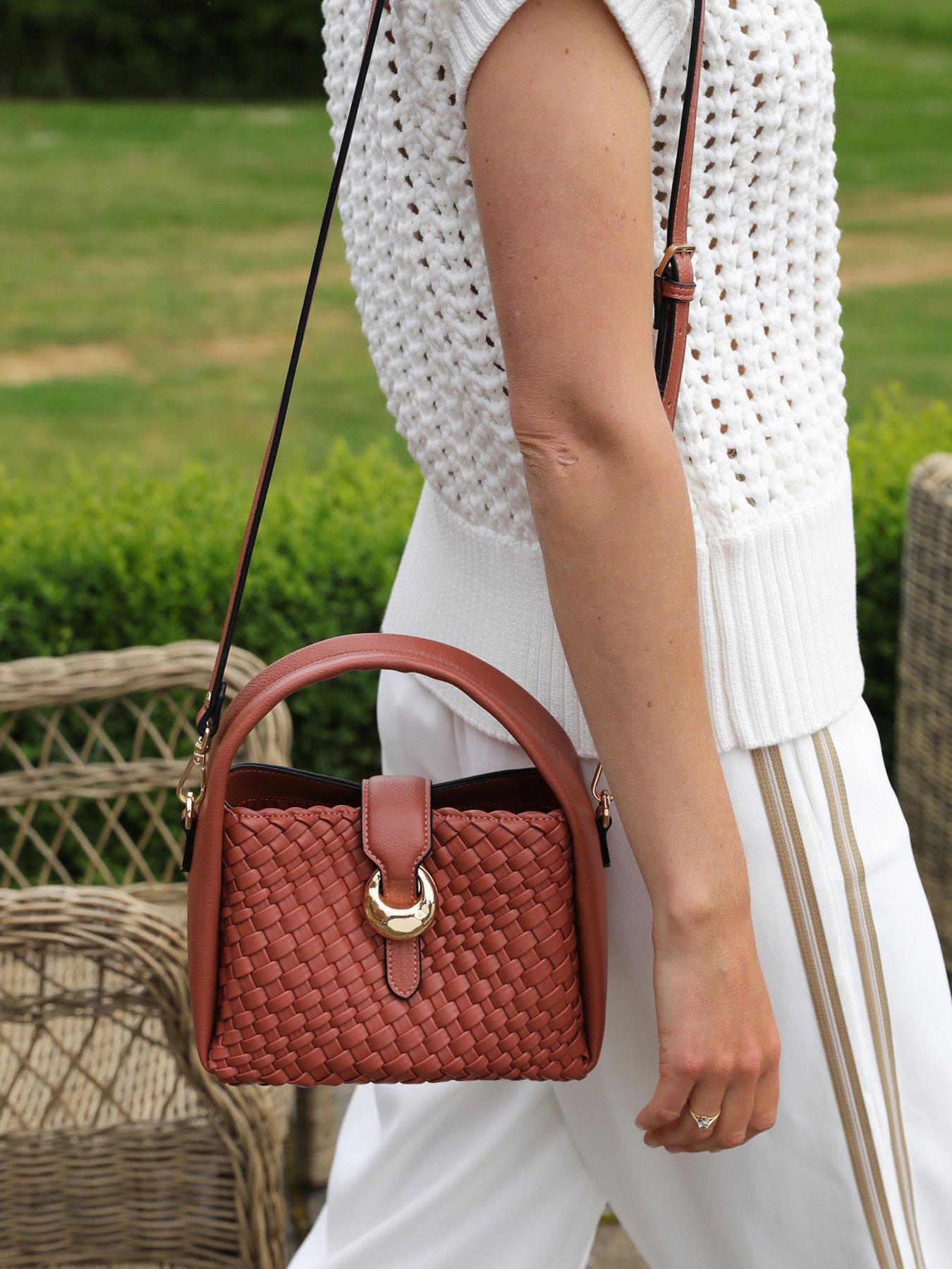 Luella Grey Maggie Weave Crossbody Bag In Tuscan Blush