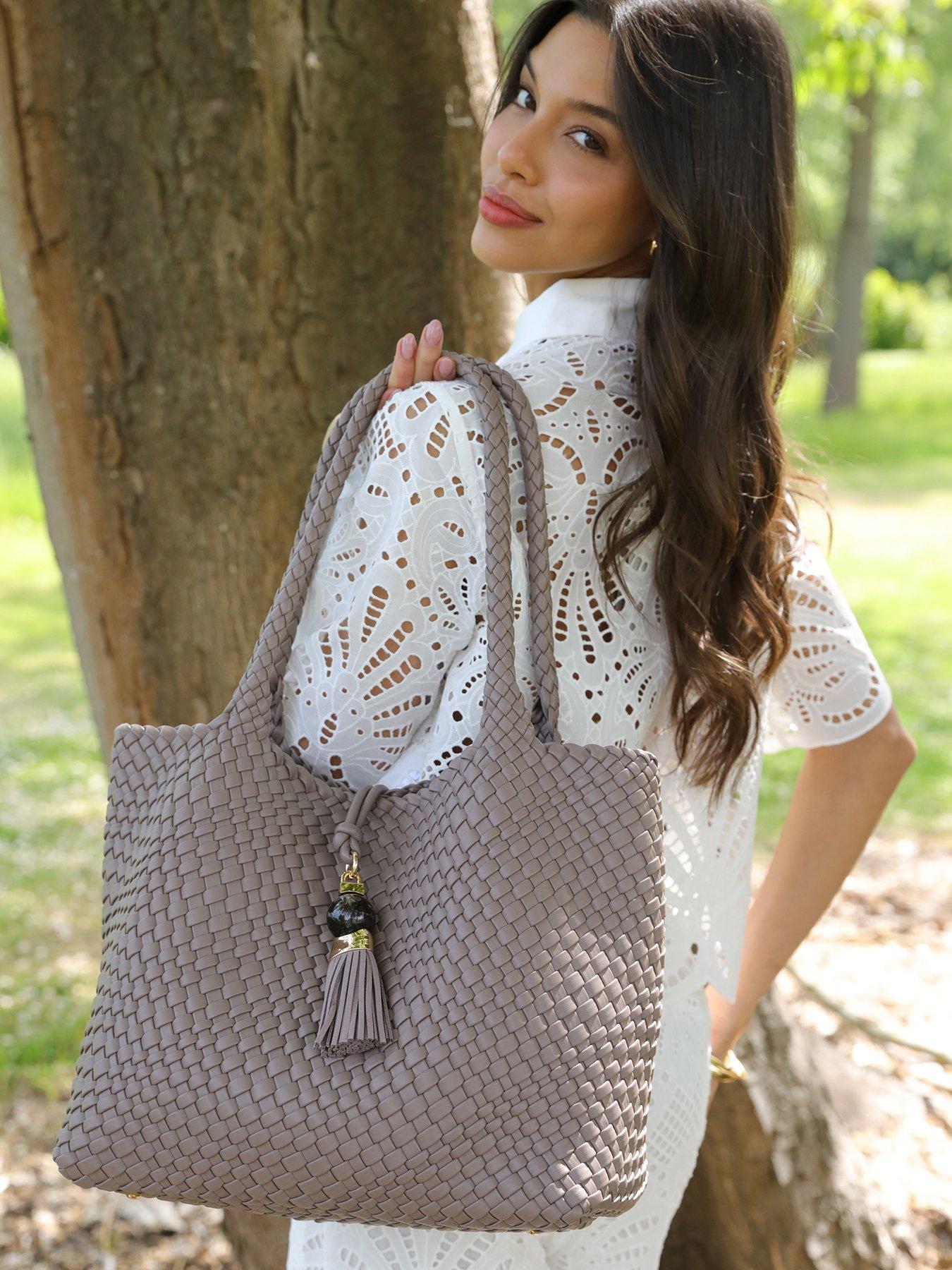 Luella Grey Saskia Peat Large Woven Tote