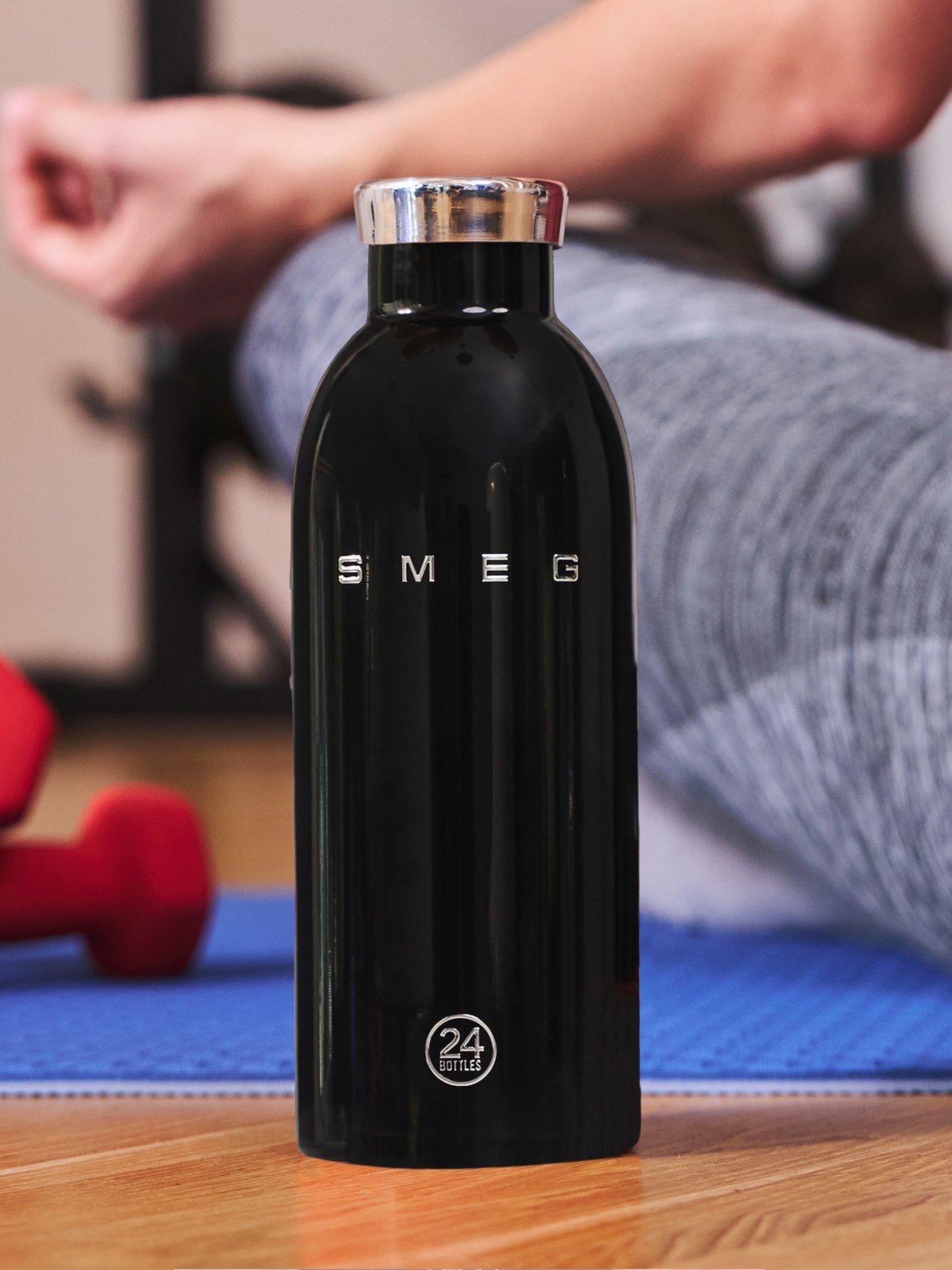 Smeg 24Bottles Lightweight And Leakproof Clima Bottle, Stainless Steel, 500ml, Black