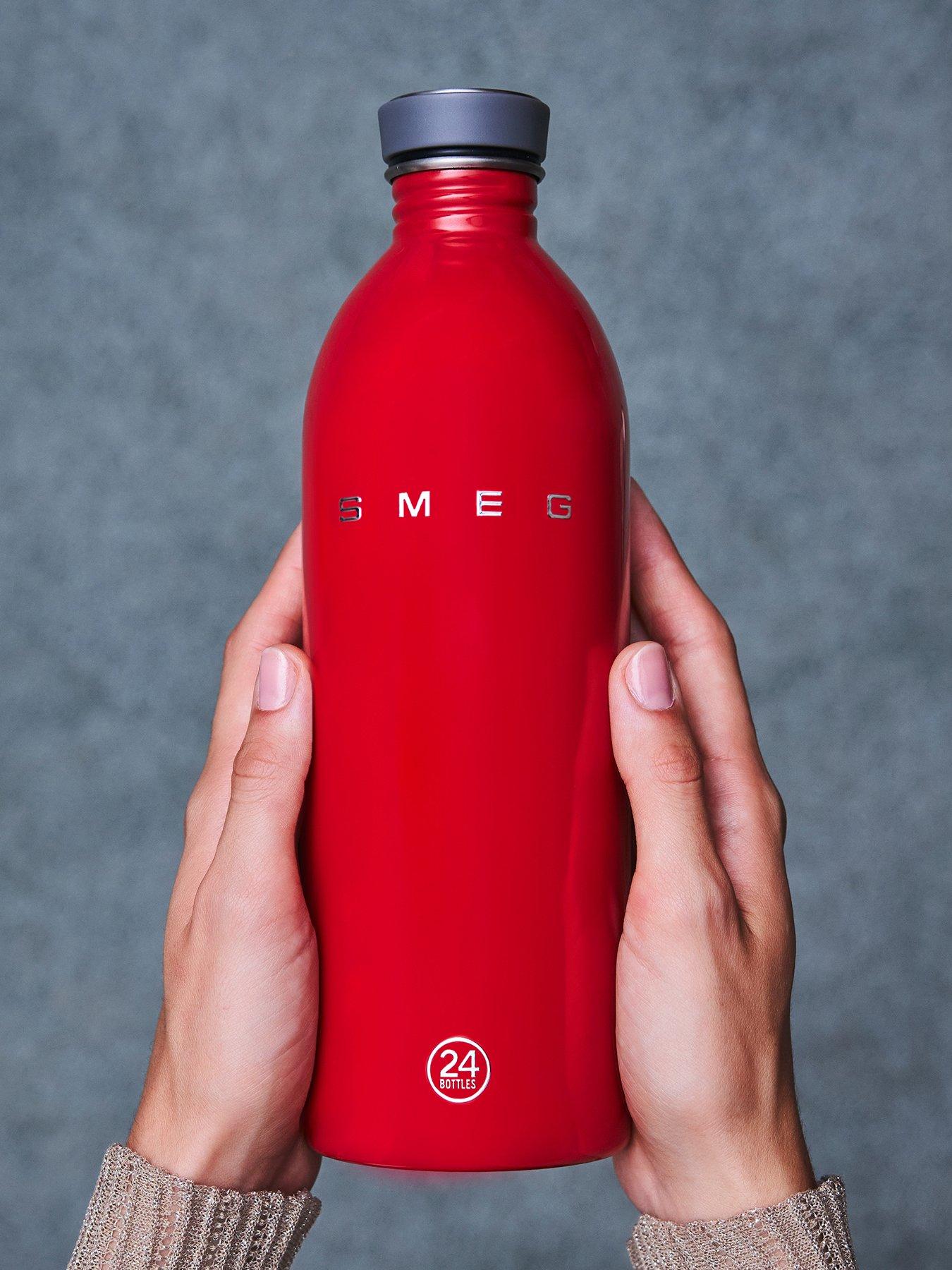 Smeg 24Bottles Lightweight And Leakproof Urban Bottle, Stainless Steel, 1l, Red