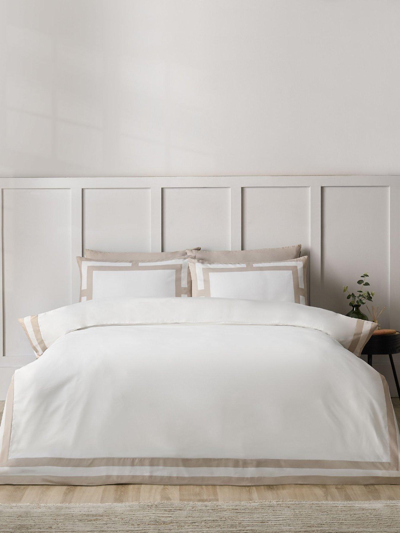 Catherine Lansfield So Soft Mono Panel Duvet Set Natural