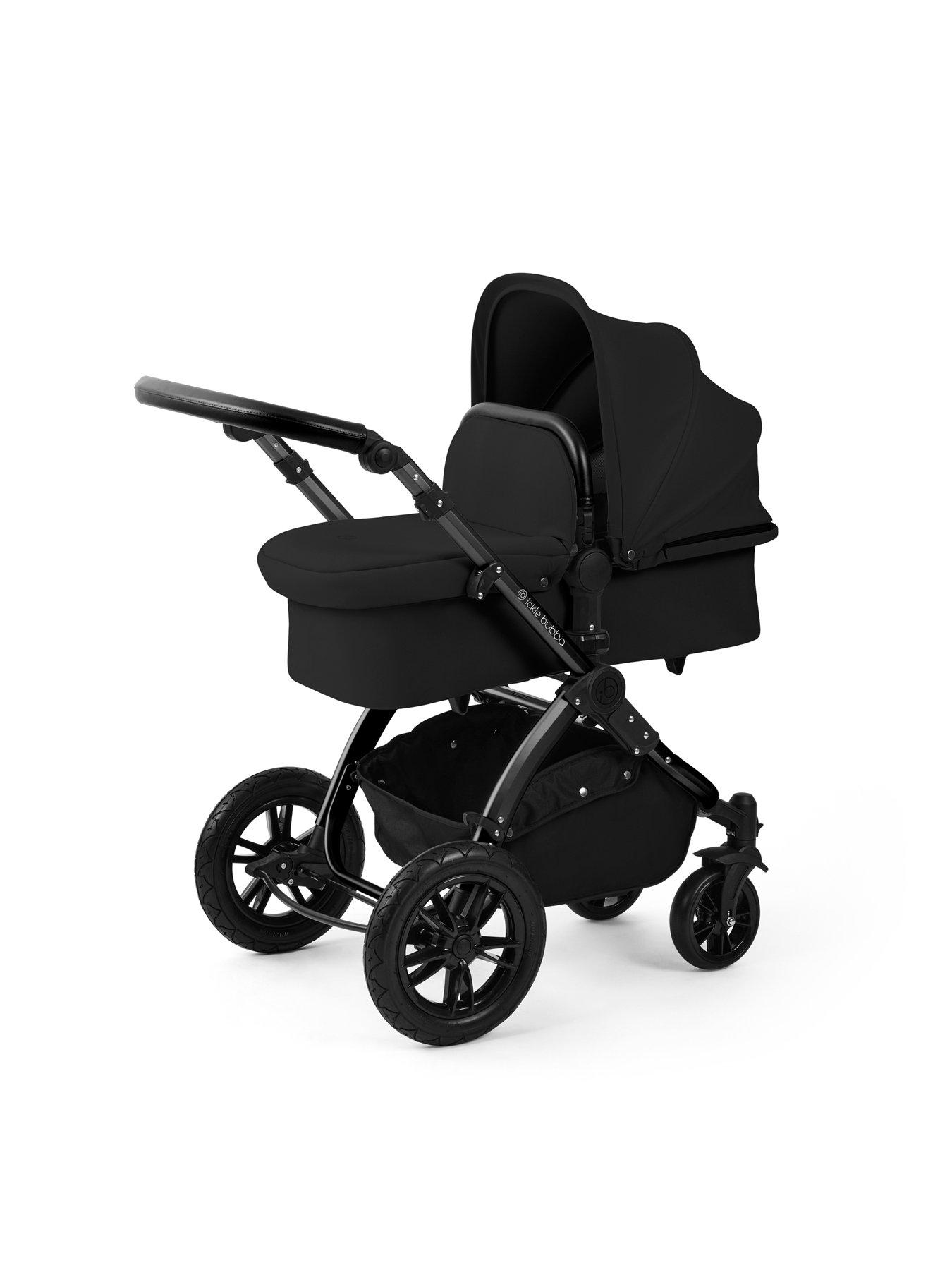 Image 2 of 7 of Ickle Bubba Stomp Luxe 12 Piece Travel System With Maxi Cosi Cabriofix I-Size Car Seat &amp; Isofix Base - Black / Midnight / Black