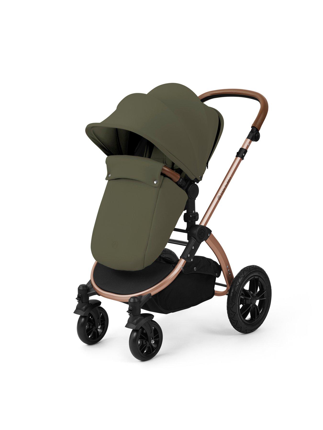 Image 3 of 7 of Ickle Bubba Stomp Luxe 12 Piece Travel System With Maxi Cosi Cabriofix I-Size Car Seat &amp; Isofix Base - Bronze / Woodland / Tan