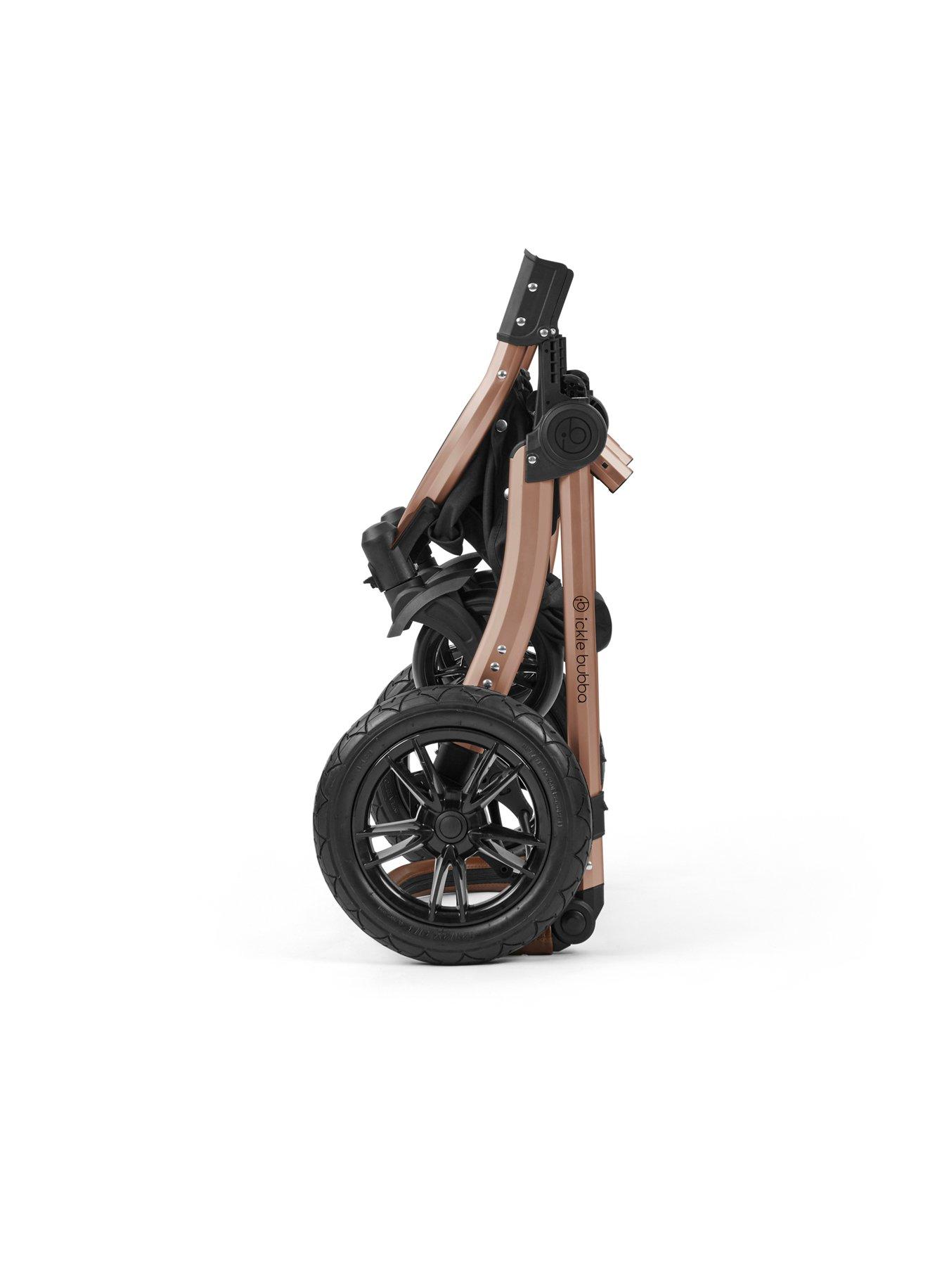 Image 4 of 7 of Ickle Bubba Stomp Luxe 12 Piece Travel System With Maxi Cosi Cabriofix I-Size Car Seat &amp; Isofix Base - Bronze / Woodland / Tan