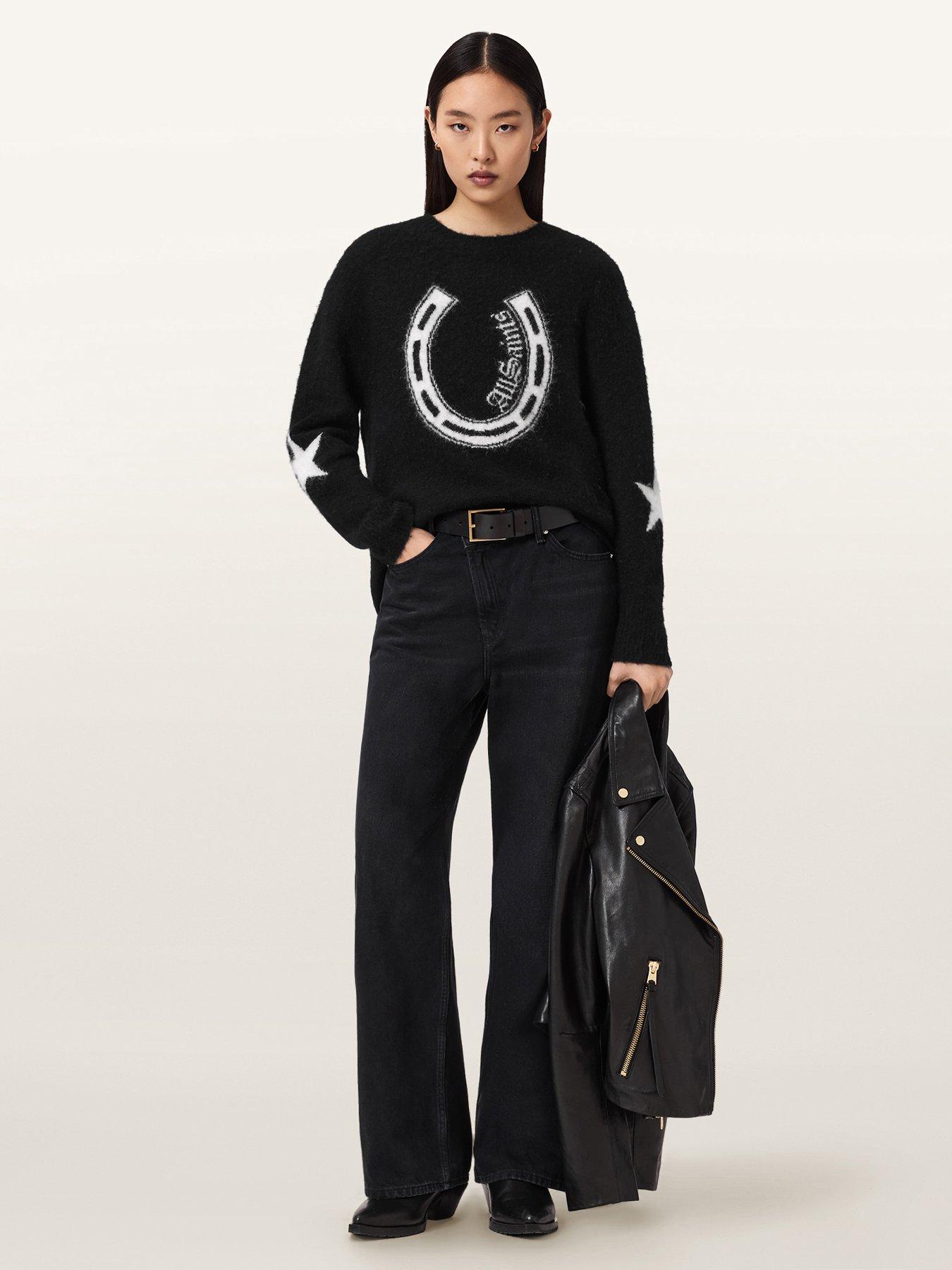 AllSaints Kismet Jumper, Black/White, Size M, Women