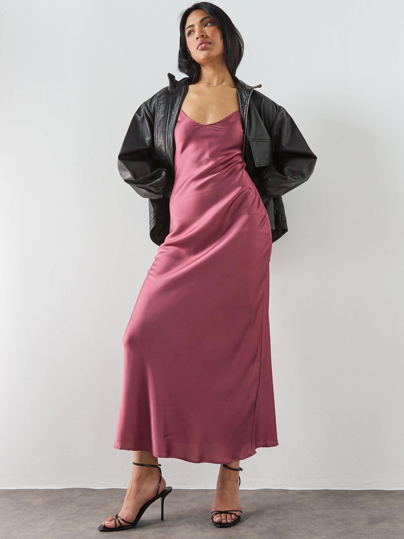 allsaints pink dress AllSaints Saffron Kora Midi Dress, Dusky Pink