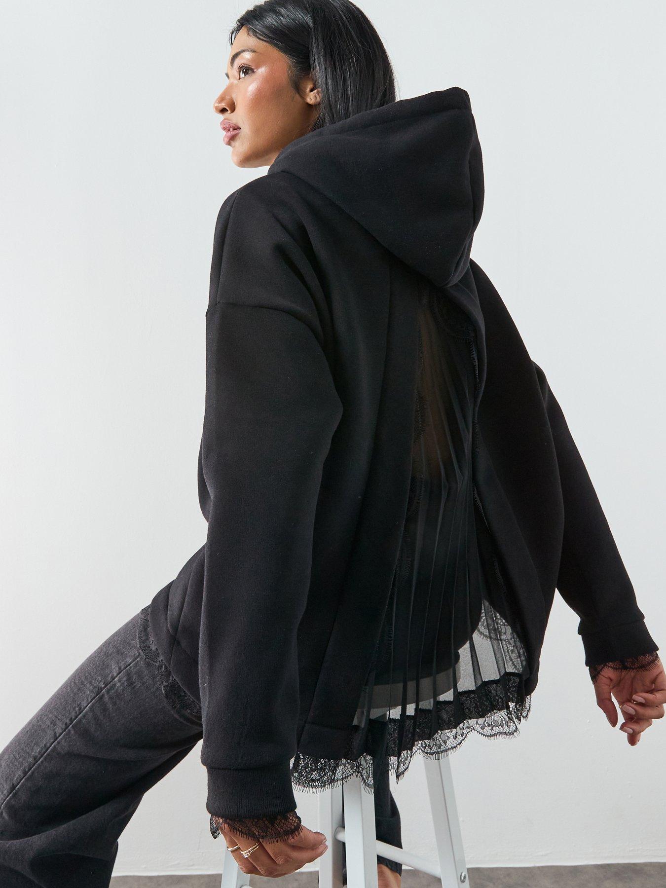 AllSaints Nia Lace Hoody - Black