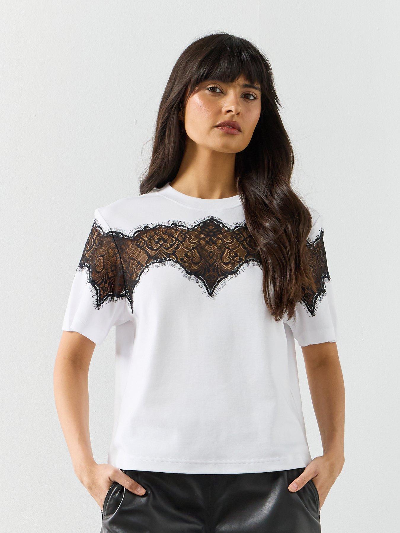 AllSaints Lisa Lace T-Shirt - White