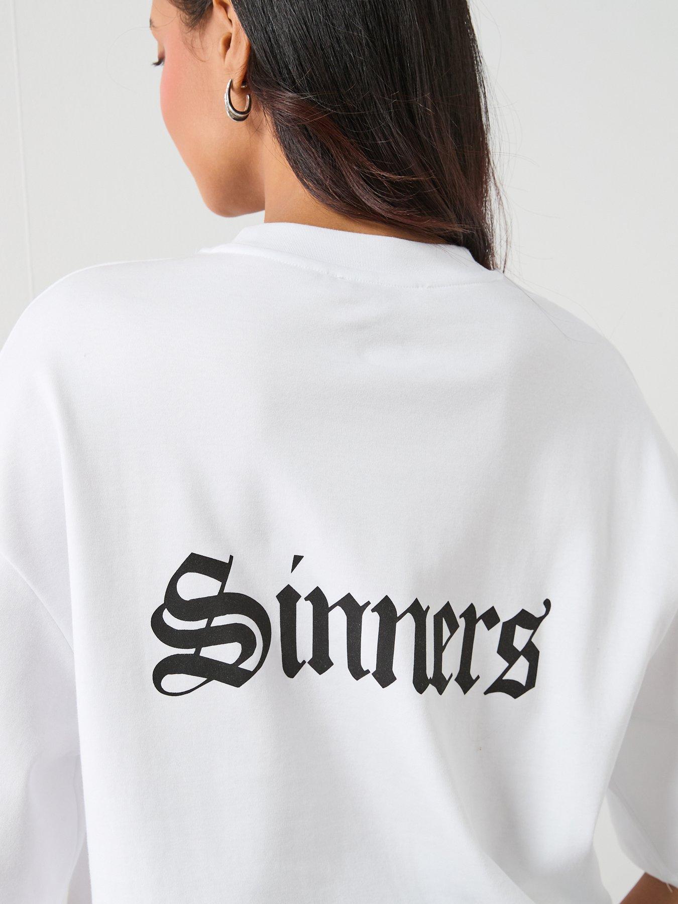Image 4 of 6 of AllSaints Saint Amelie Oversized T-Shirt - White