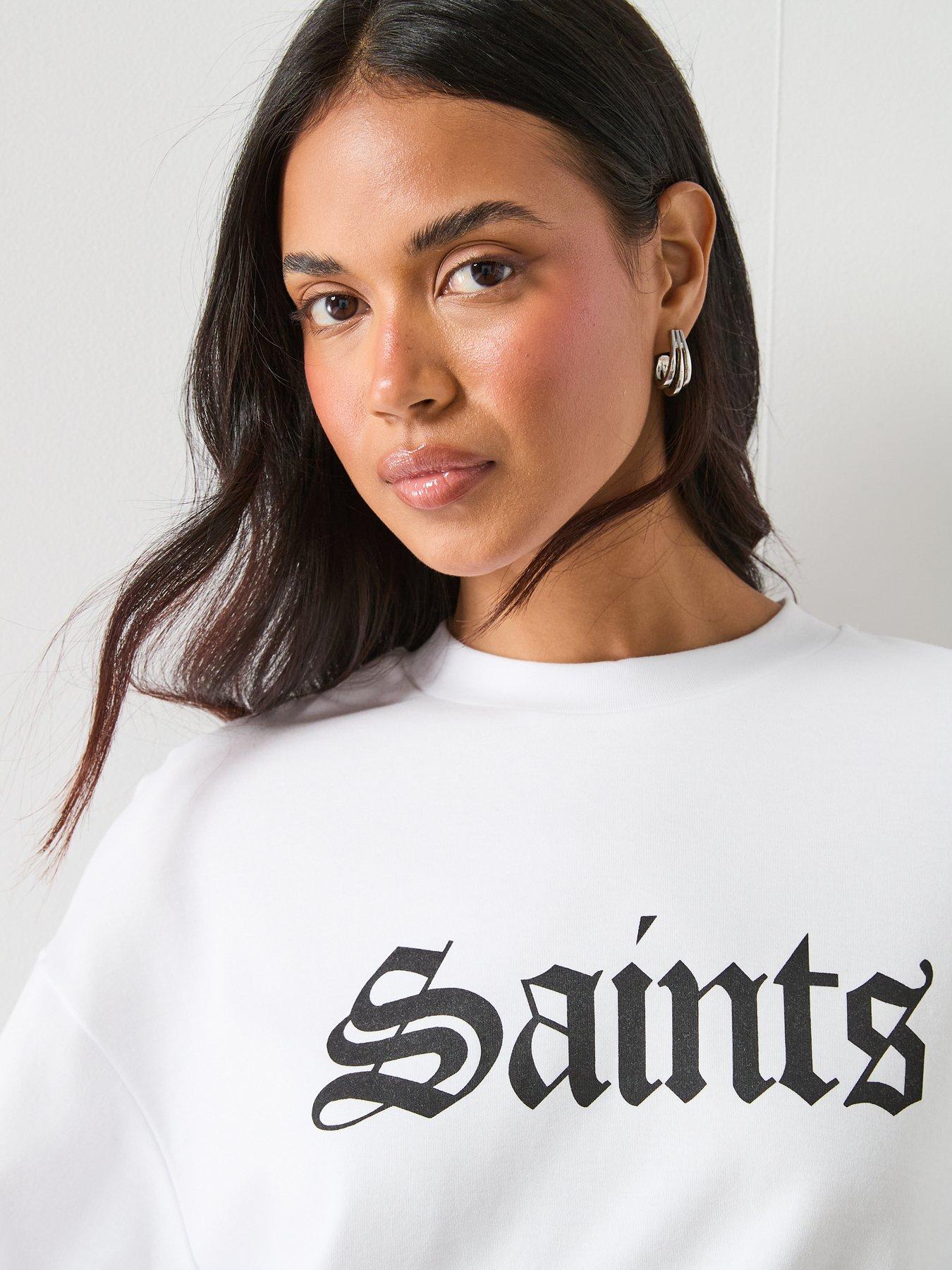 Image 5 of 6 of AllSaints Saint Amelie Oversized T-Shirt - White