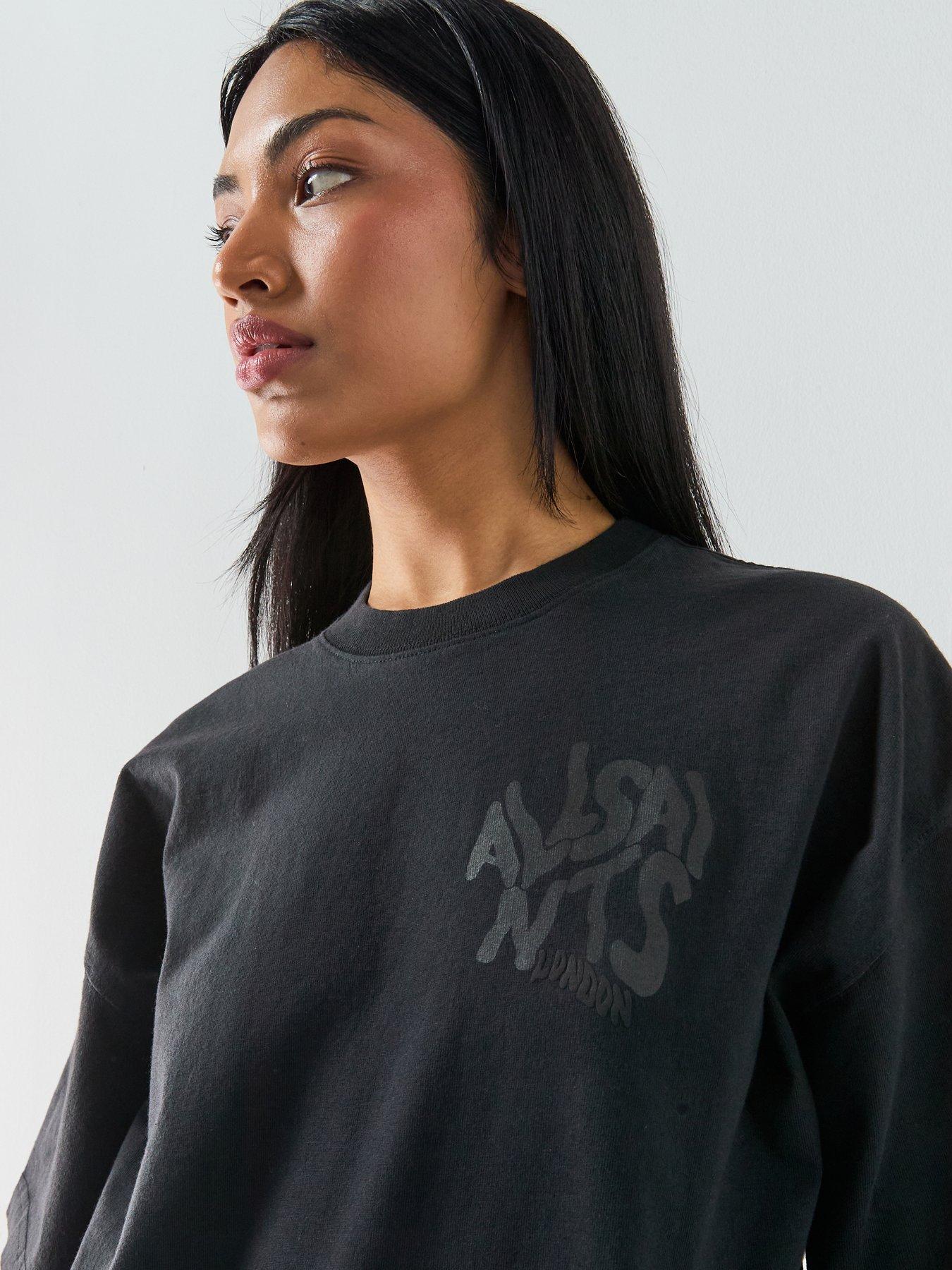 Image 4 of 6 of AllSaints Orlando Etta Tee (Non-Tonal) - Black