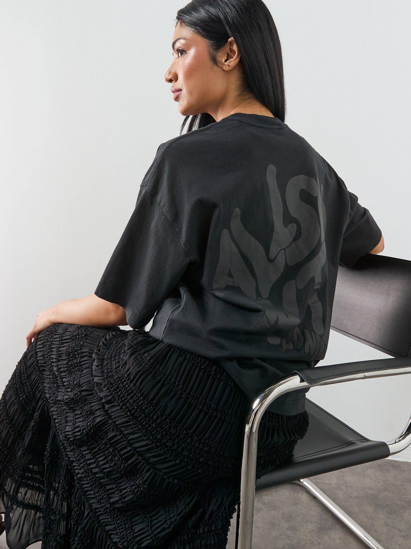 Image 6 of 6 of AllSaints Orlando Etta Tee (Non-Tonal) - Black