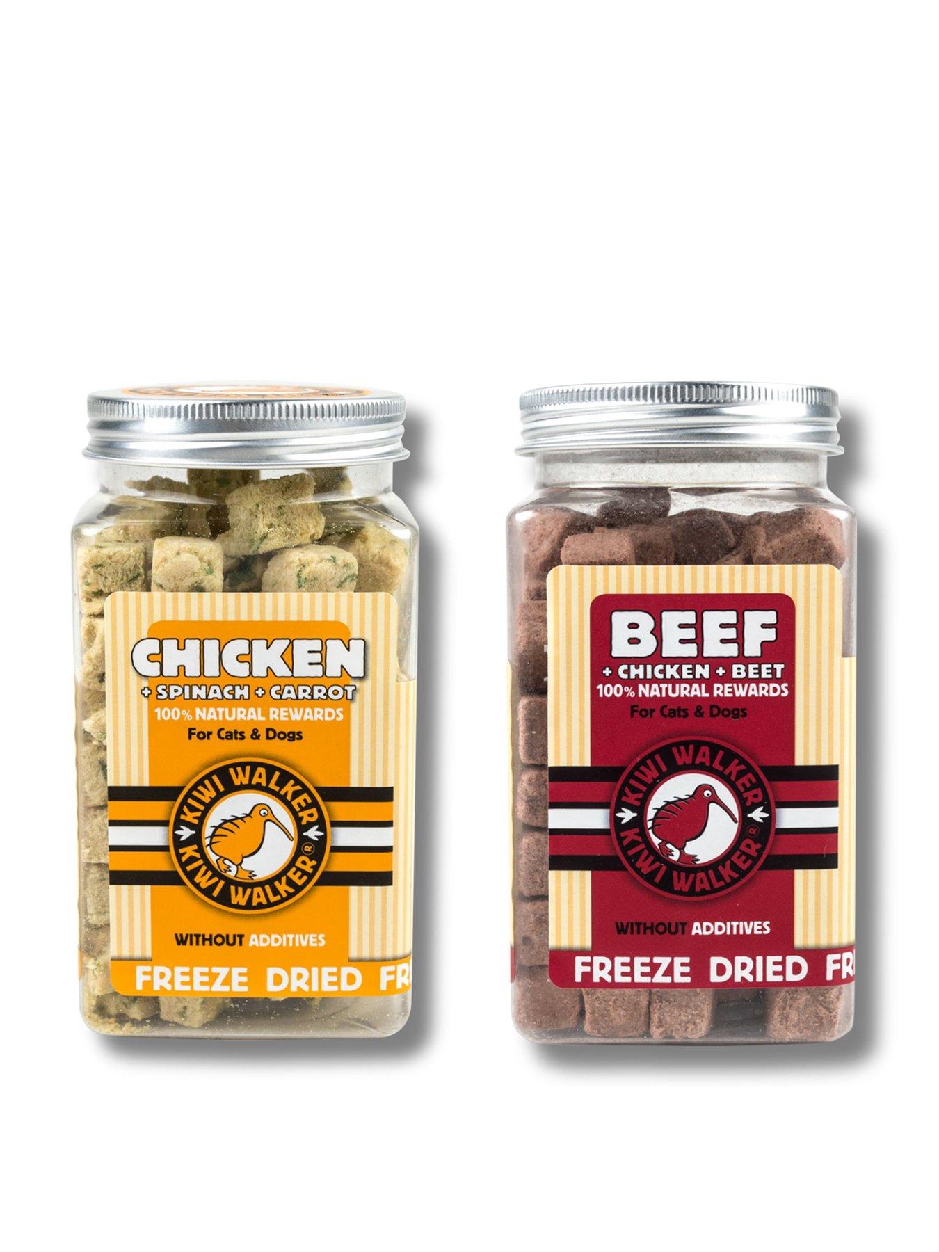 Kiwi Walker Freeze Dried Beef + Chicken + Beetroot 90g and Chicken+Spinach+Carrott 65g