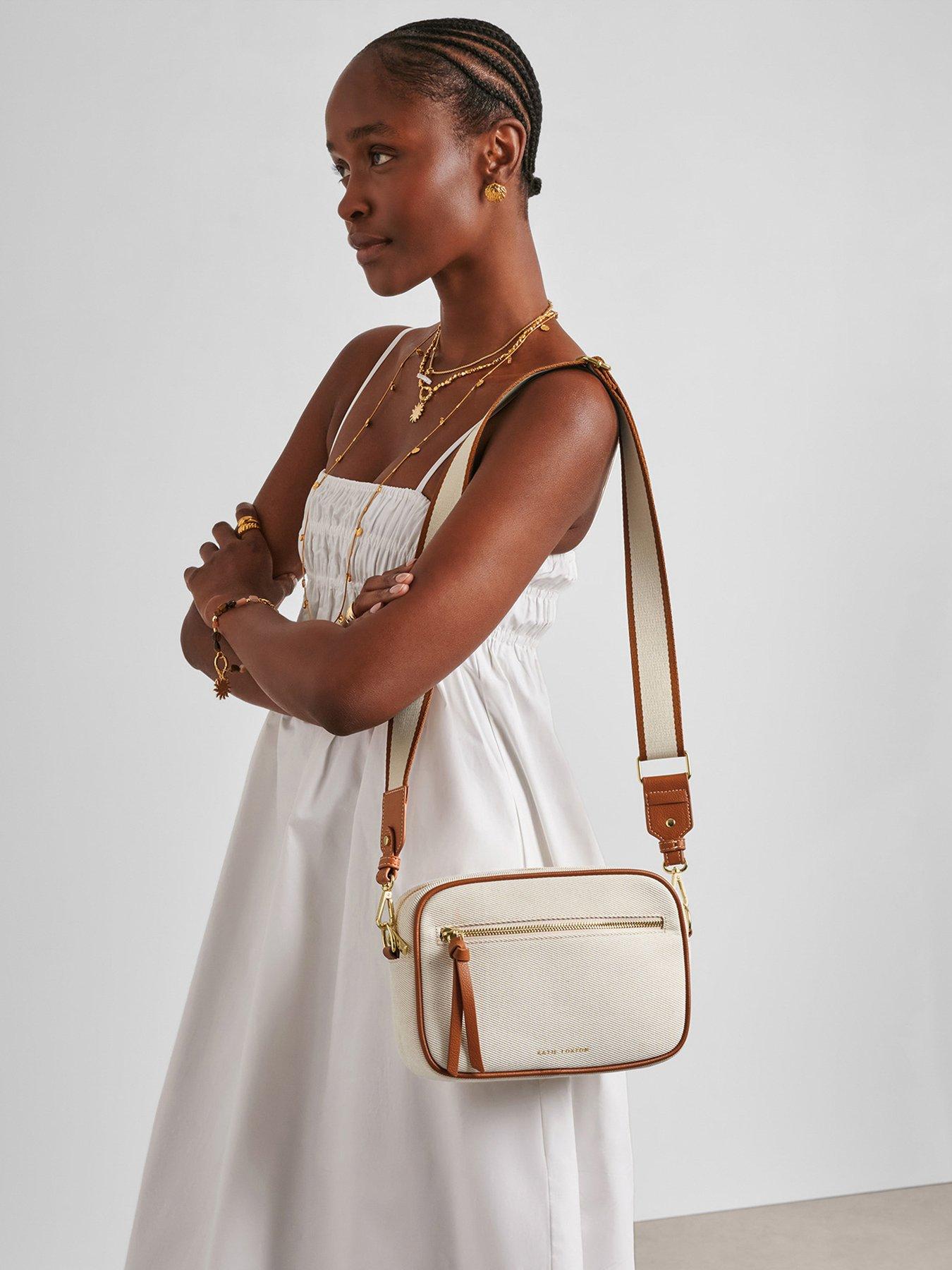 Katie Loxton Hallie Crossbody Bag - Canvas/Cognac