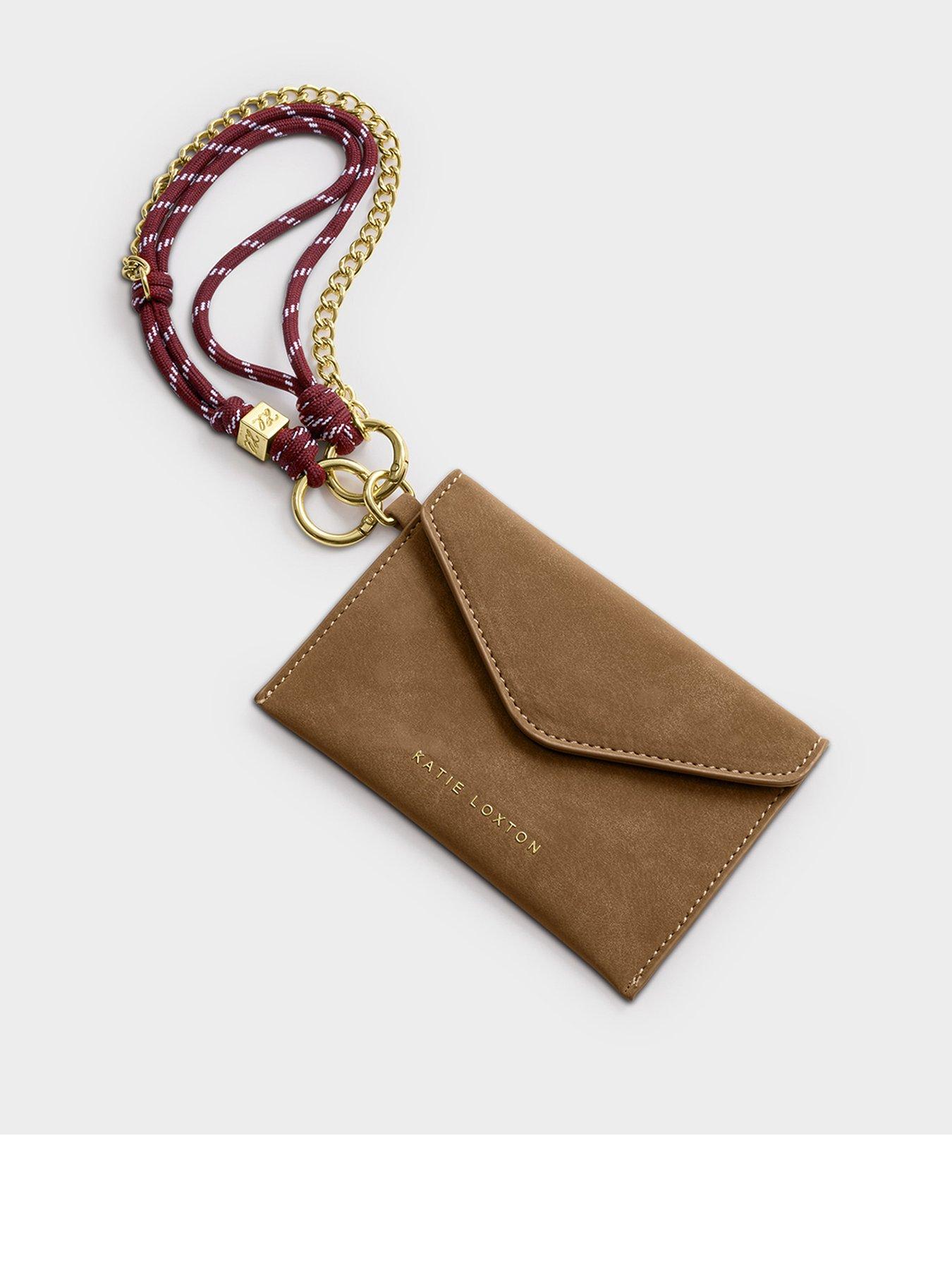 Katie Loxton Cord Purse Caramel Suedette 9cm X 13.5cm