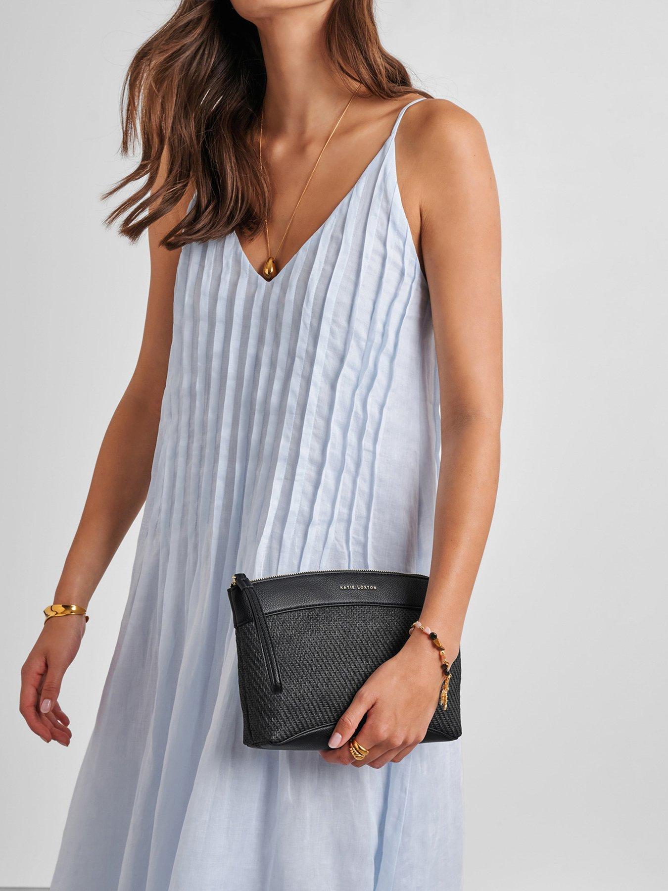 Katie Loxton Wristlet Clutch - Black Raffia